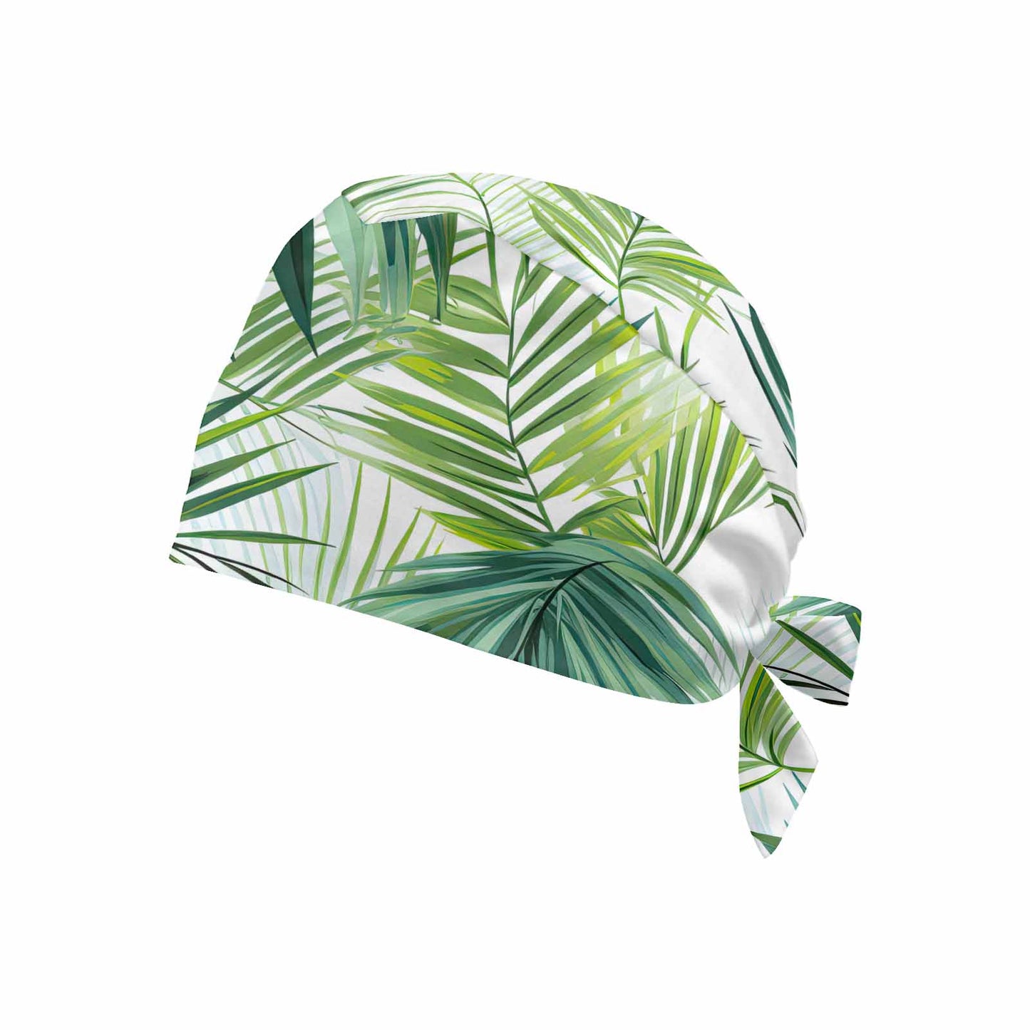 Tropical Palm Leaves Green  Scrub Cap