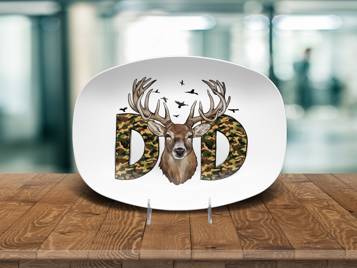 BBQ Platter Dad Antlers10"x14" Platter