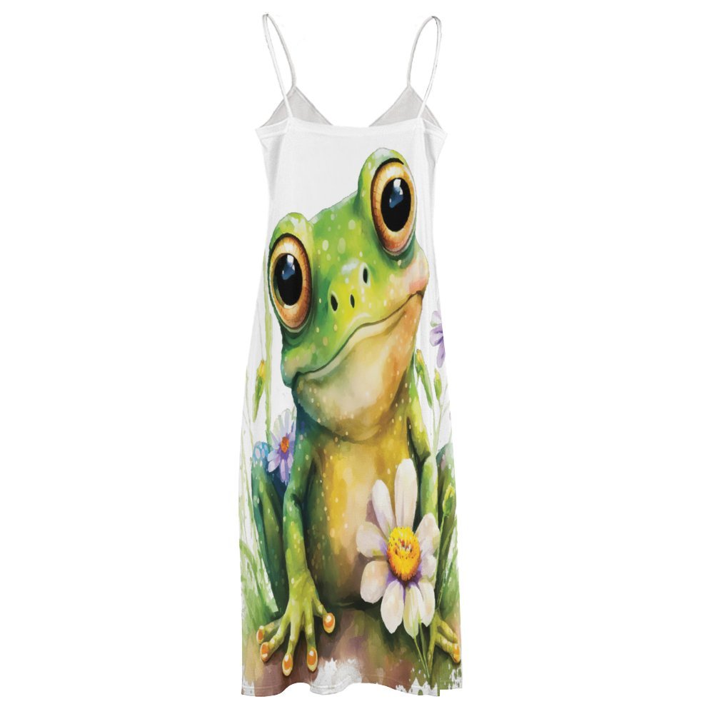 Frog Spaghetti Strap Ankle-Length Dress Long dress