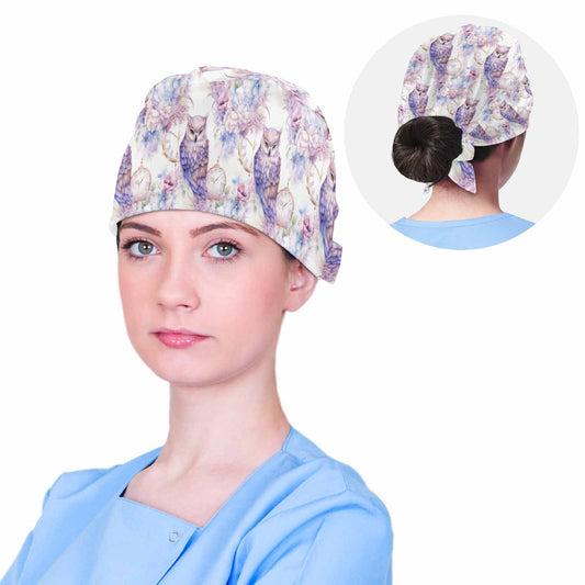 Owls Pastel  Scrub Cap