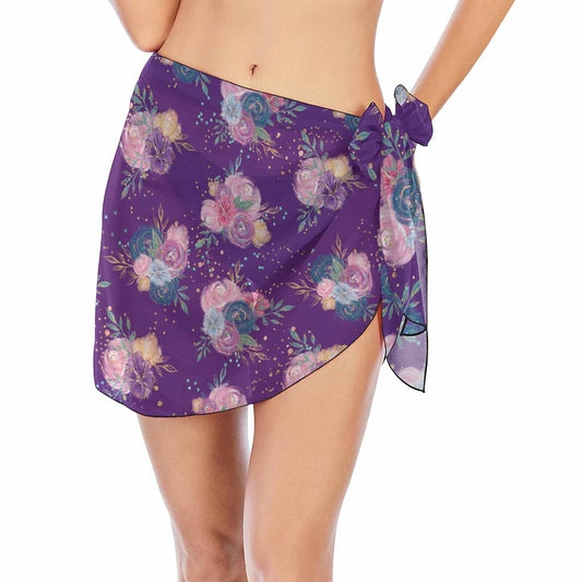 Purple Roses  Women's Beach Sarong Wrap