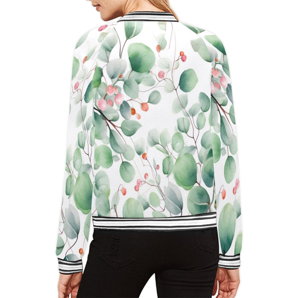 Eucalyptus Leaves awd325 Bomber Jacket for Women