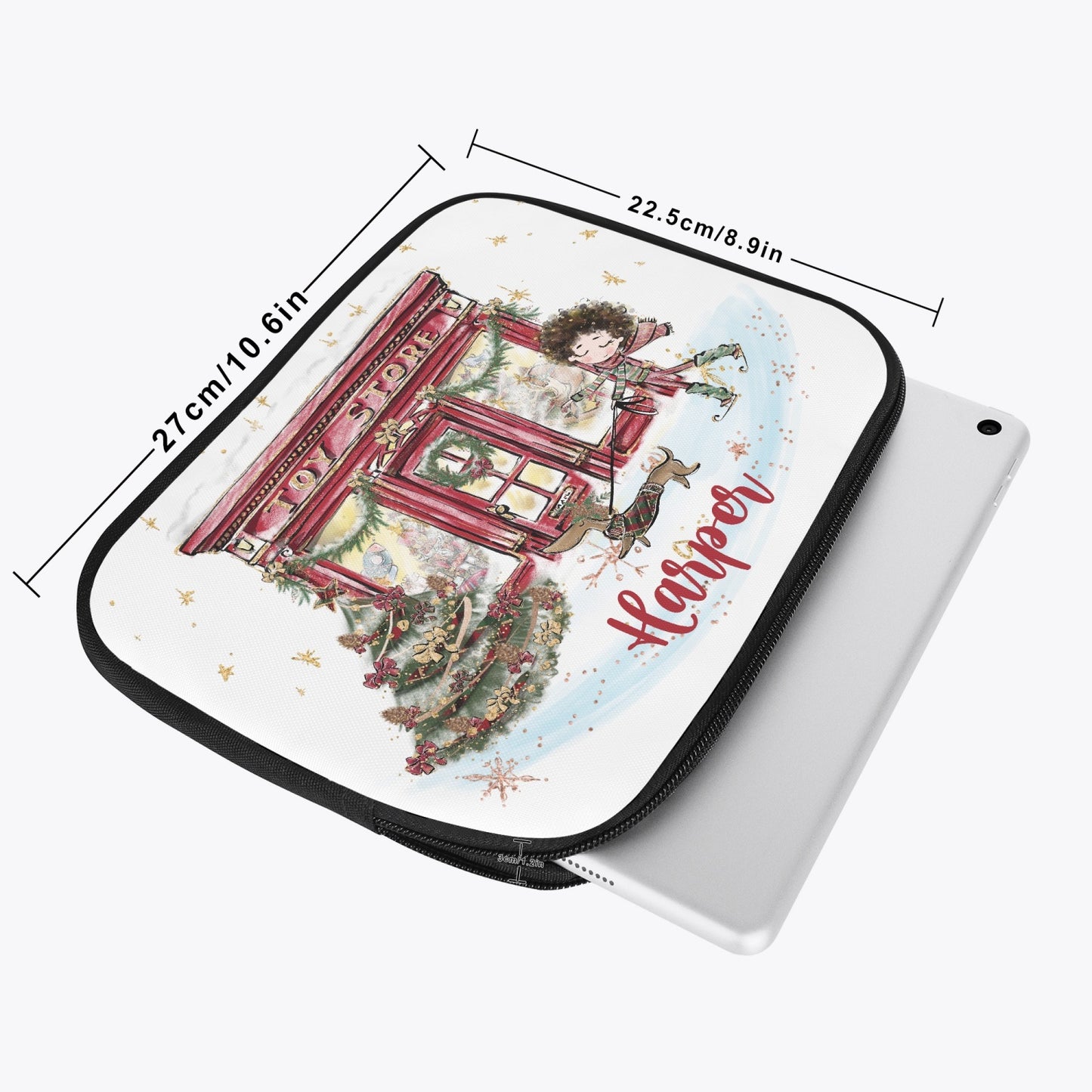 Tablet Sleeve - Christmas, Toy Shop, Boy Brunette Hair