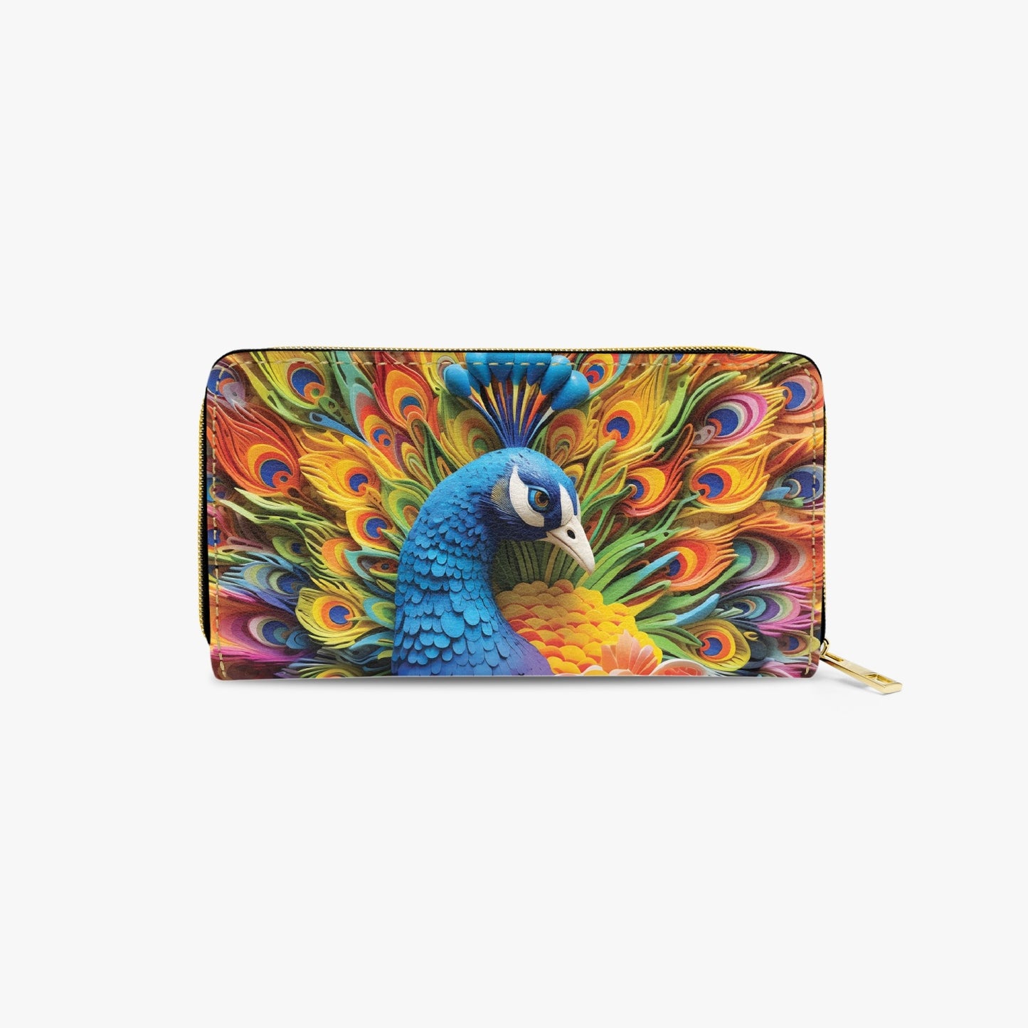 Long Type Zipper Purse - Peacock