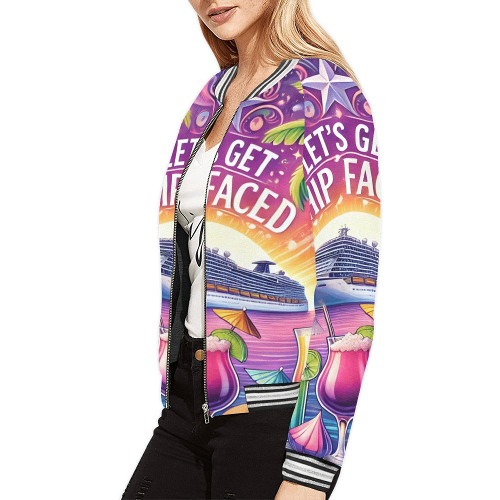 Lets get ship faced Bomber Jacket for Women