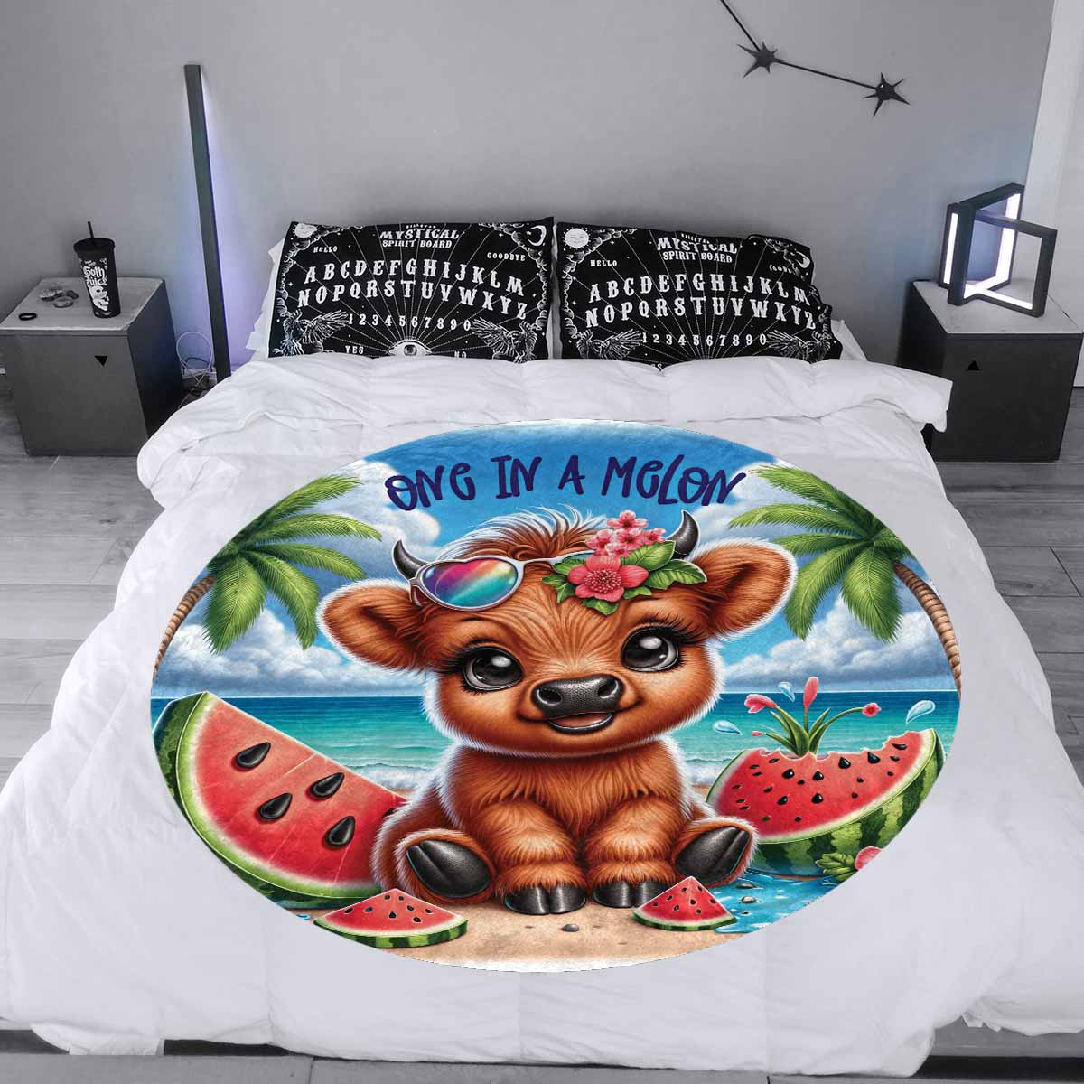 Highland Cow Awd35109  Circular Micro Fleece Blanket 60"