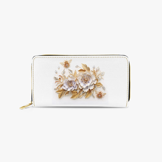 Long Type Zipper Purse - Floral