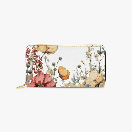 Long Type Zipper Purse - Floral