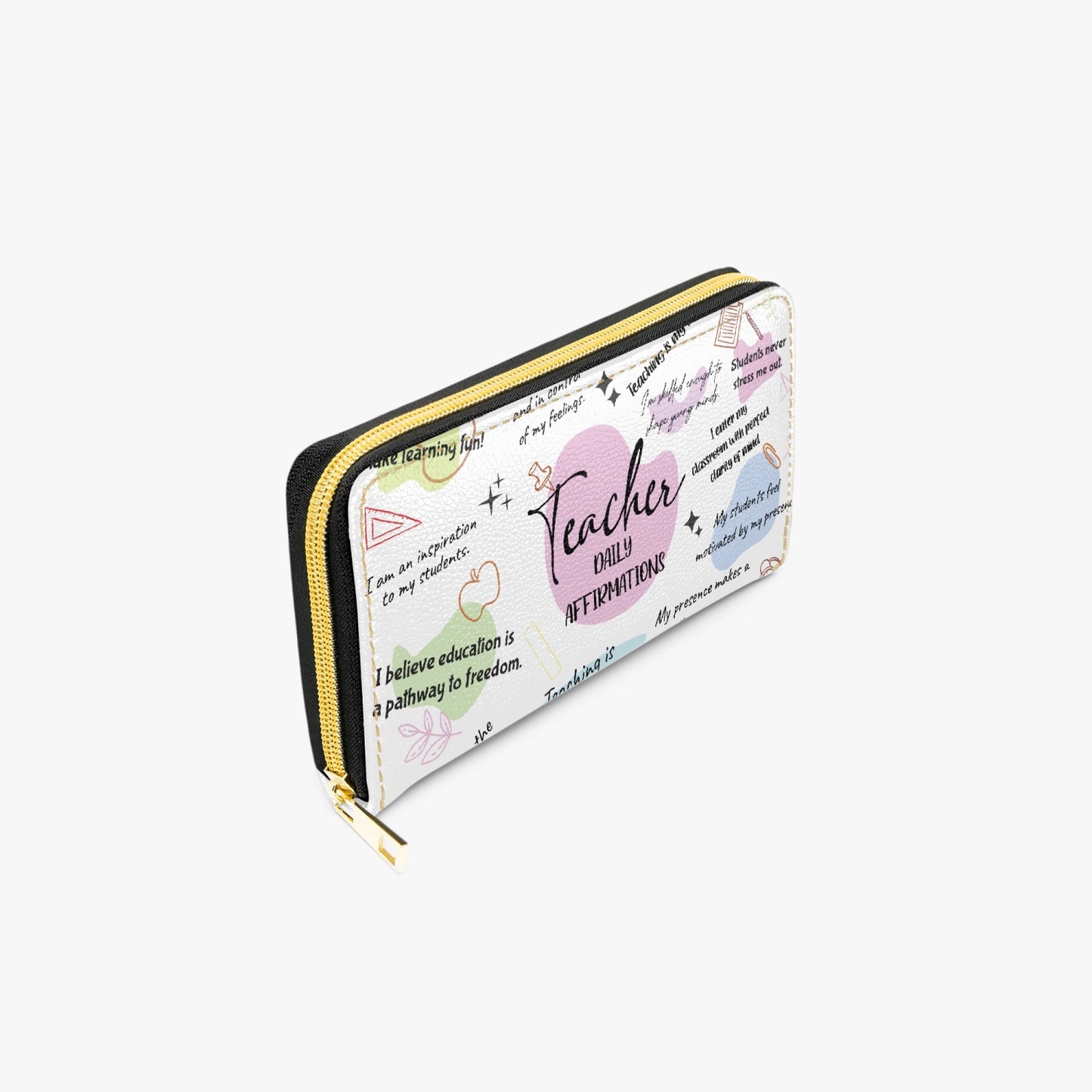 Long Type Zipper Purse, Teacher Affirmations, awd-501