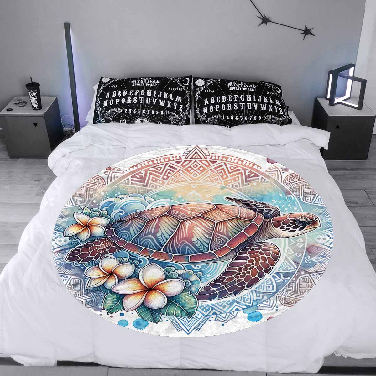 Sea_Animals_Turtle_Awd351107  Circular Micro Fleece Blanket 47"