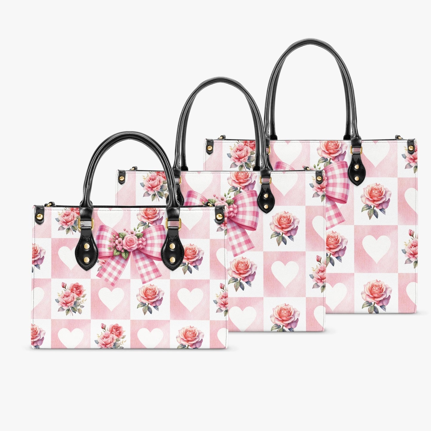 Women's Tote Bag - Rockabilly - Hearts and Roses