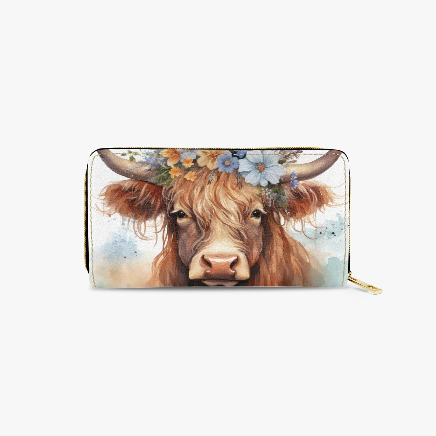 Long Type Zipper Purse - Highlander Cow