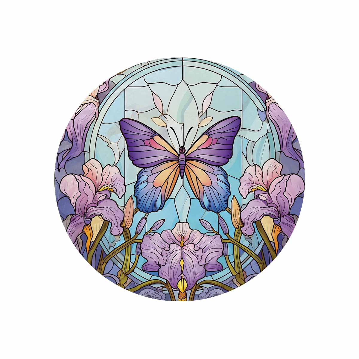 Mandalla_Butterfly_Awd35184  Circular Micro Fleece Blanket 60"