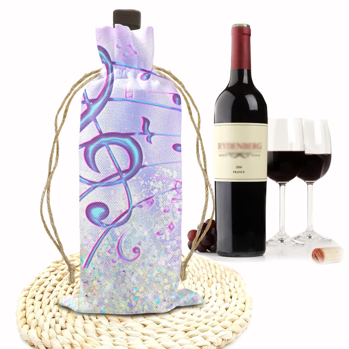 Music awd546 Linen Wine Bottle Bag