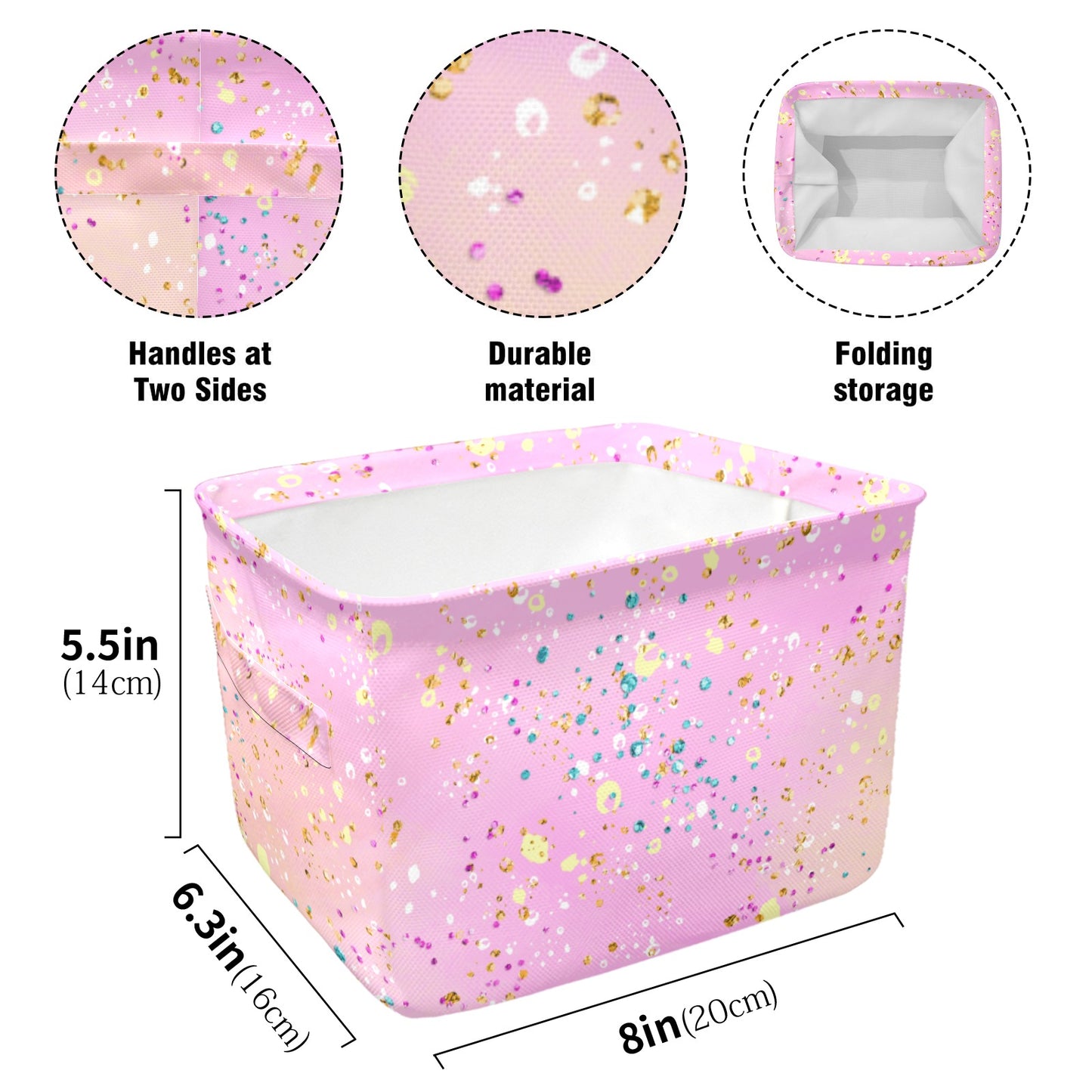 Pink Splash Fabric Storage Basket