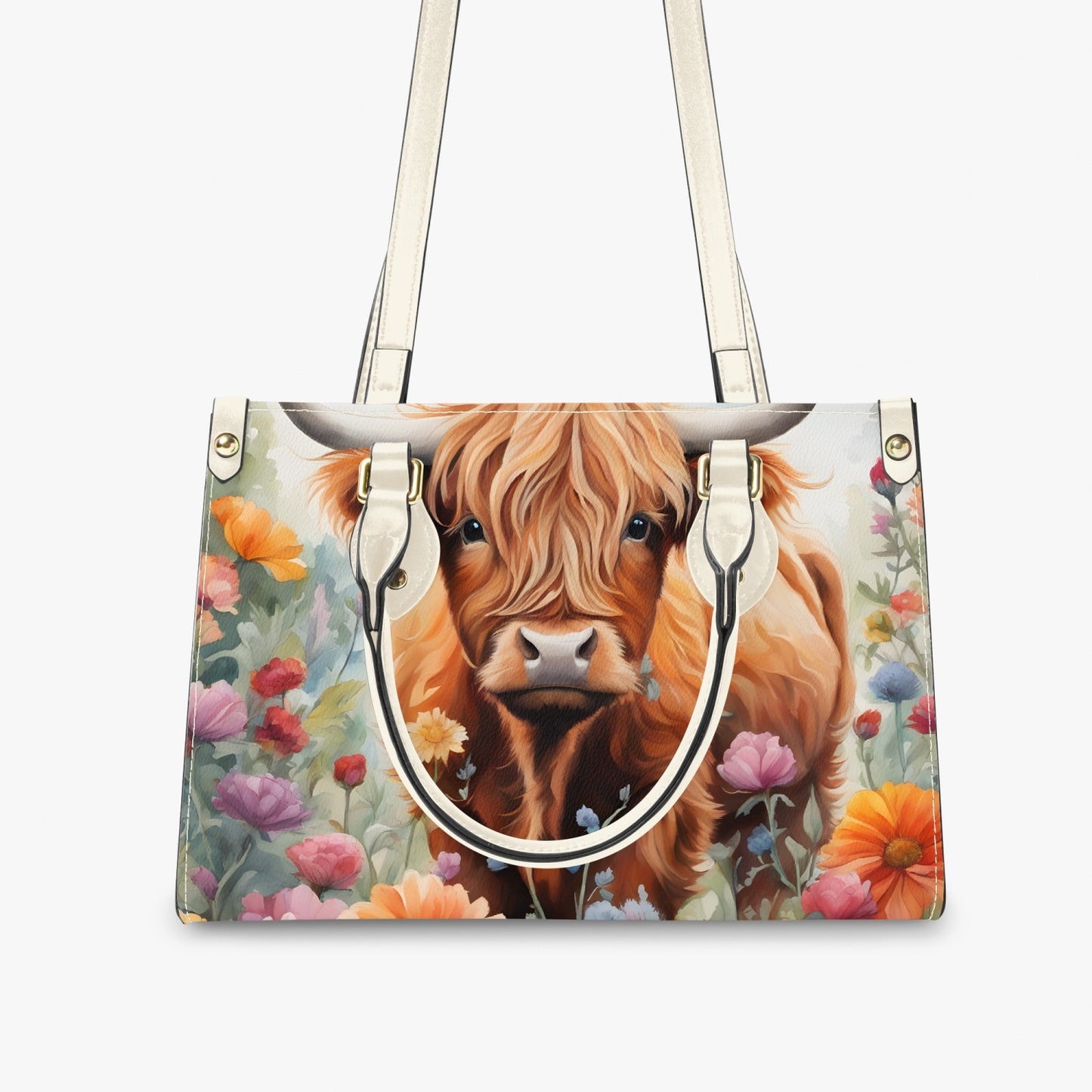 Women's Tote Bag - Long Strap - Highland Cow