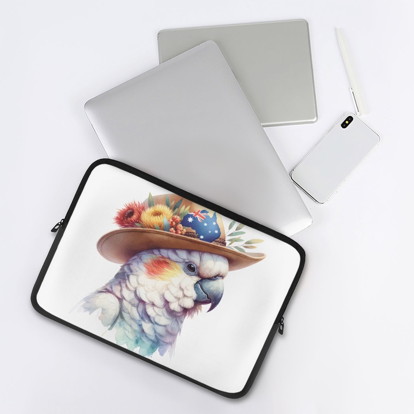 Laptop Sleeve - without handles - Australian Animals - Cockatoo