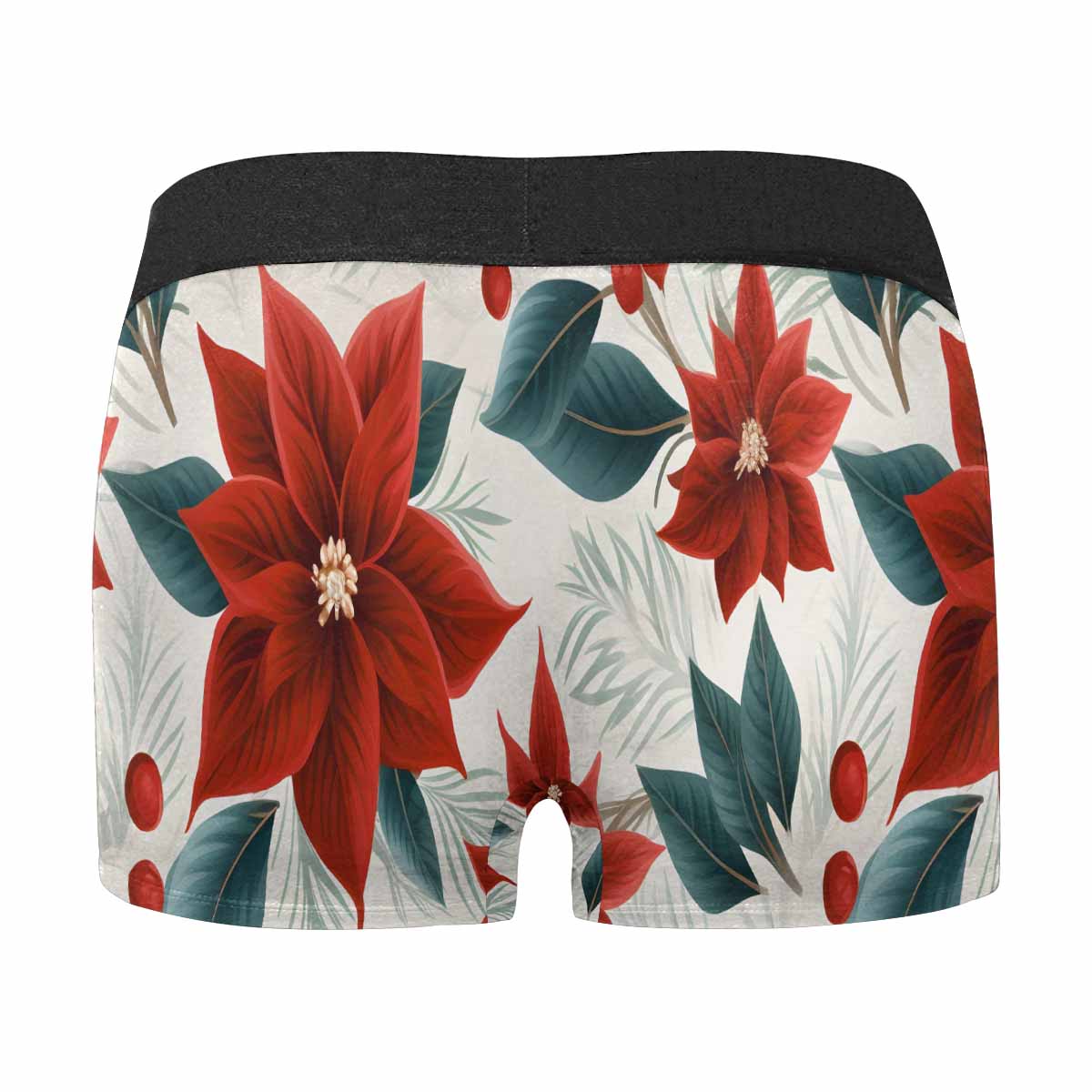 Christmas Red Poinsettia AUS Men's Boxer Briefs (Made In AUS)