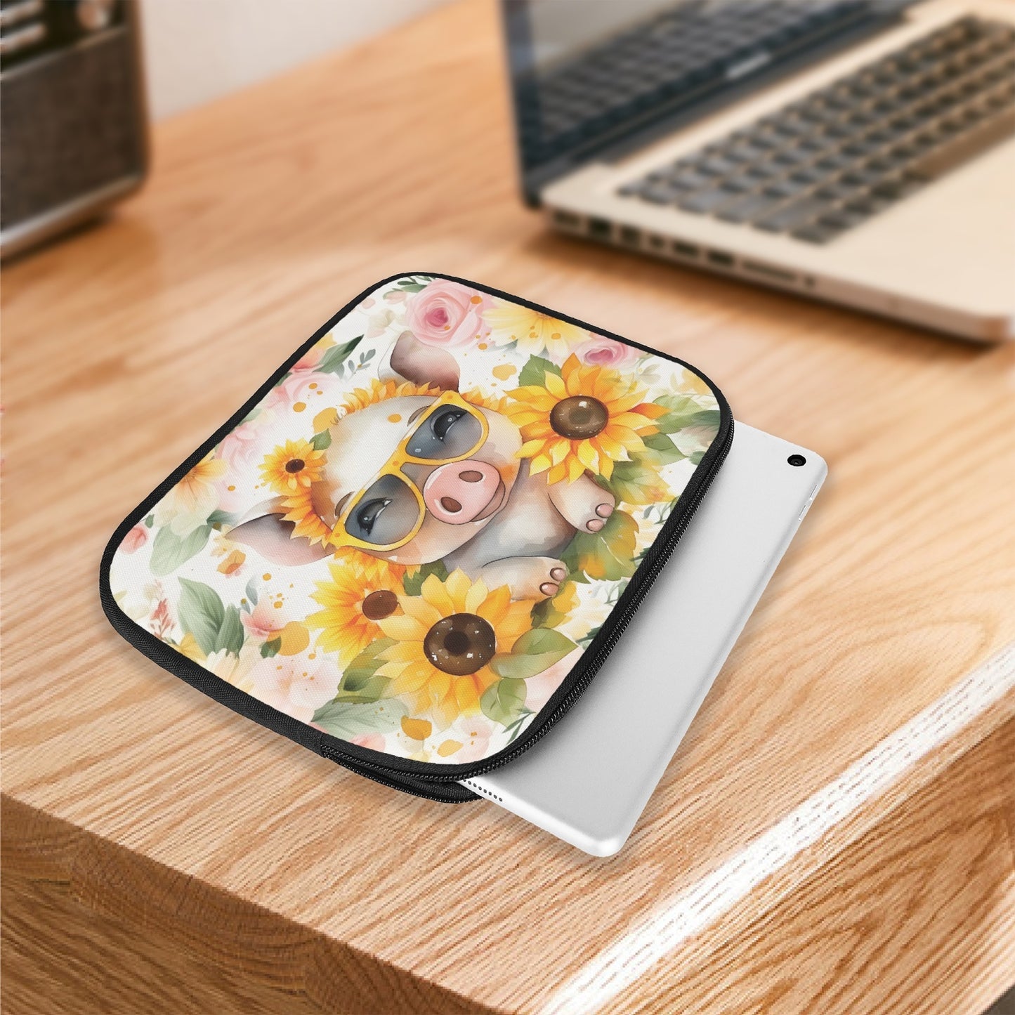 Tablet Sleeve - Sunflowers, Pig, awd-657