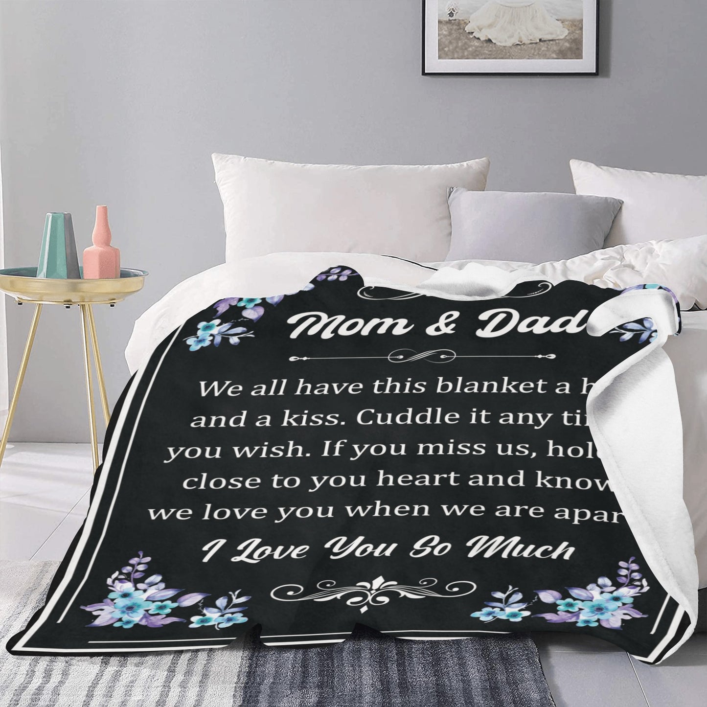 Mom and Dad Ultra-Soft Micro Fleece Blanket 50"x60" (Thick)