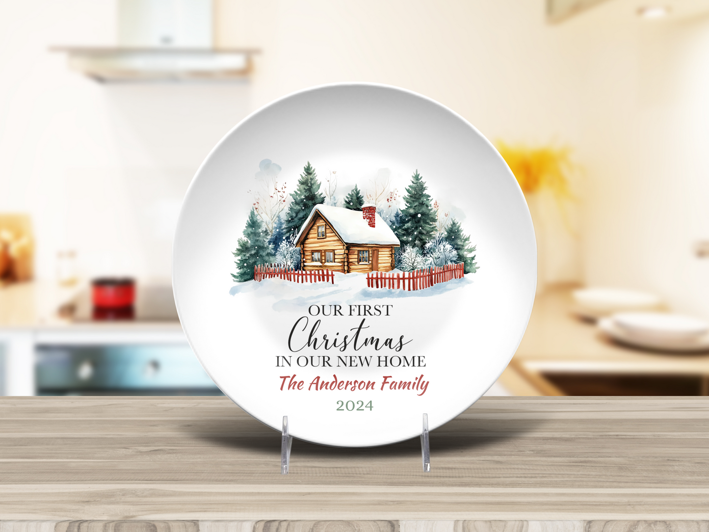 Our first Christmas in Our New Home Christmas Ornament Personalised Plate