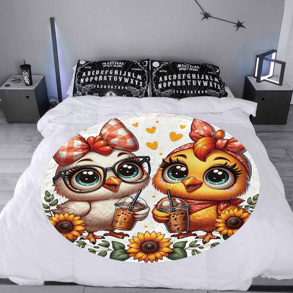 Chickens_Awd35177  Circular Micro Fleece Blanket 60"