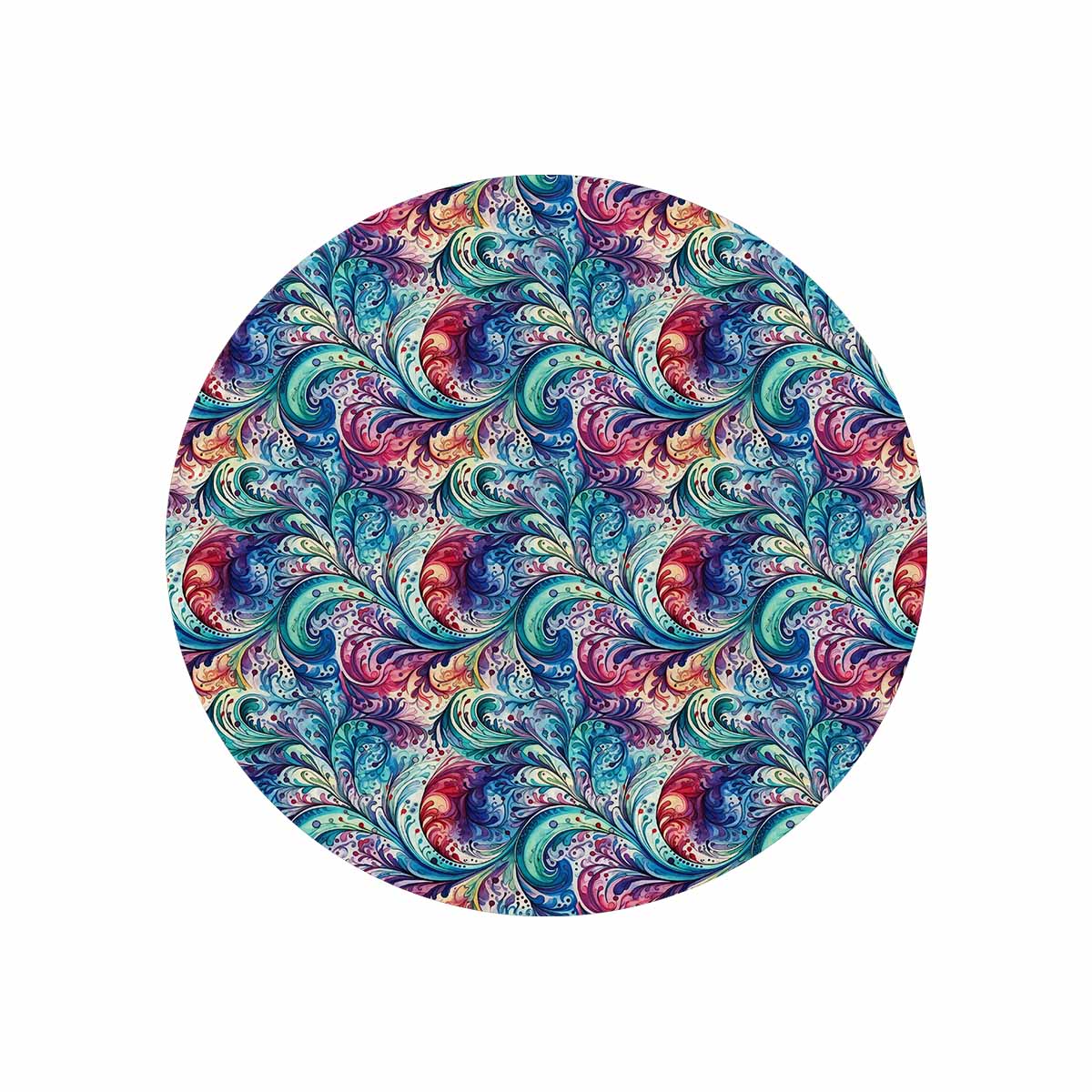 Rainbow Paisley  Circular Micro Fleece Blanket 47"