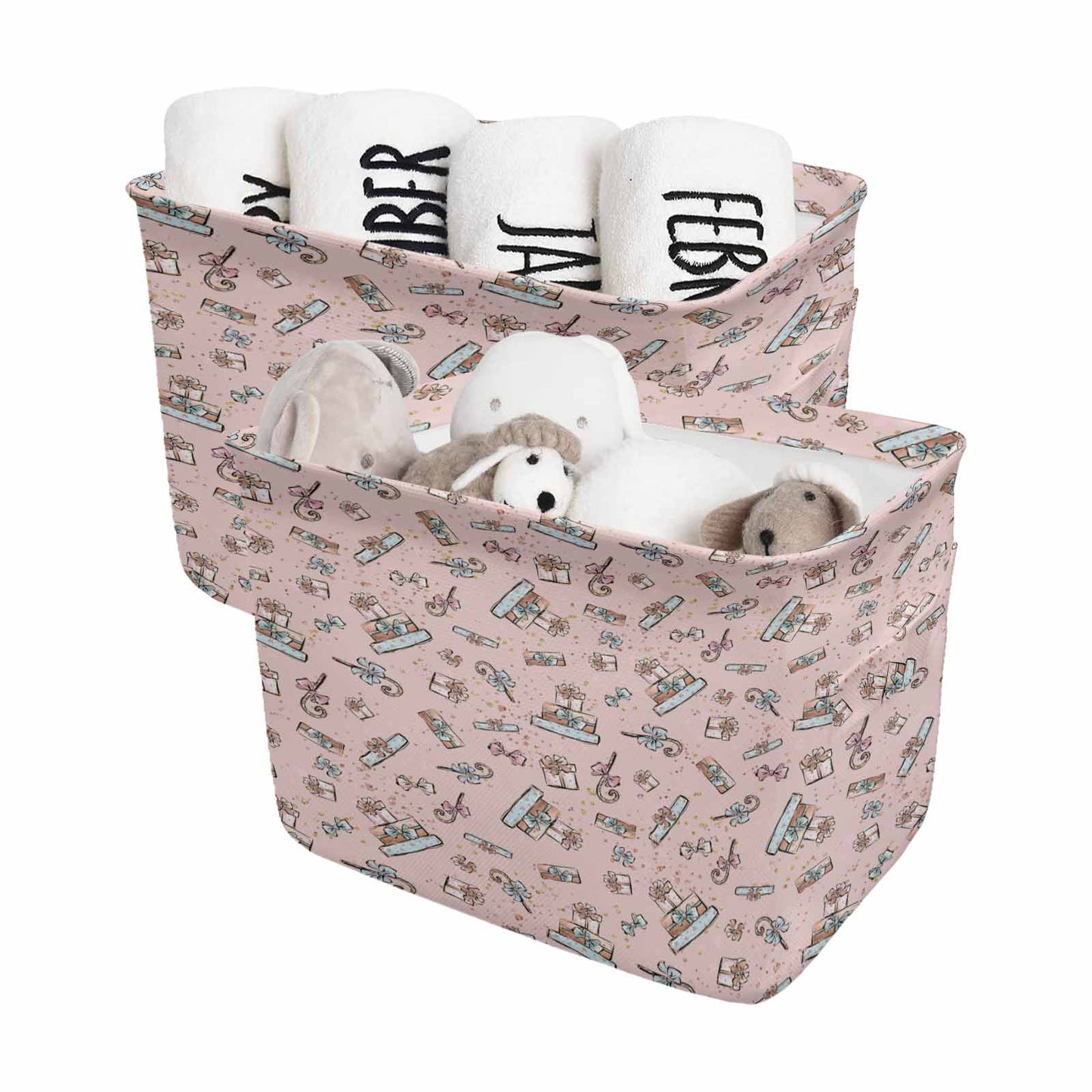 Pink Christmas presents 50  Storage Basket