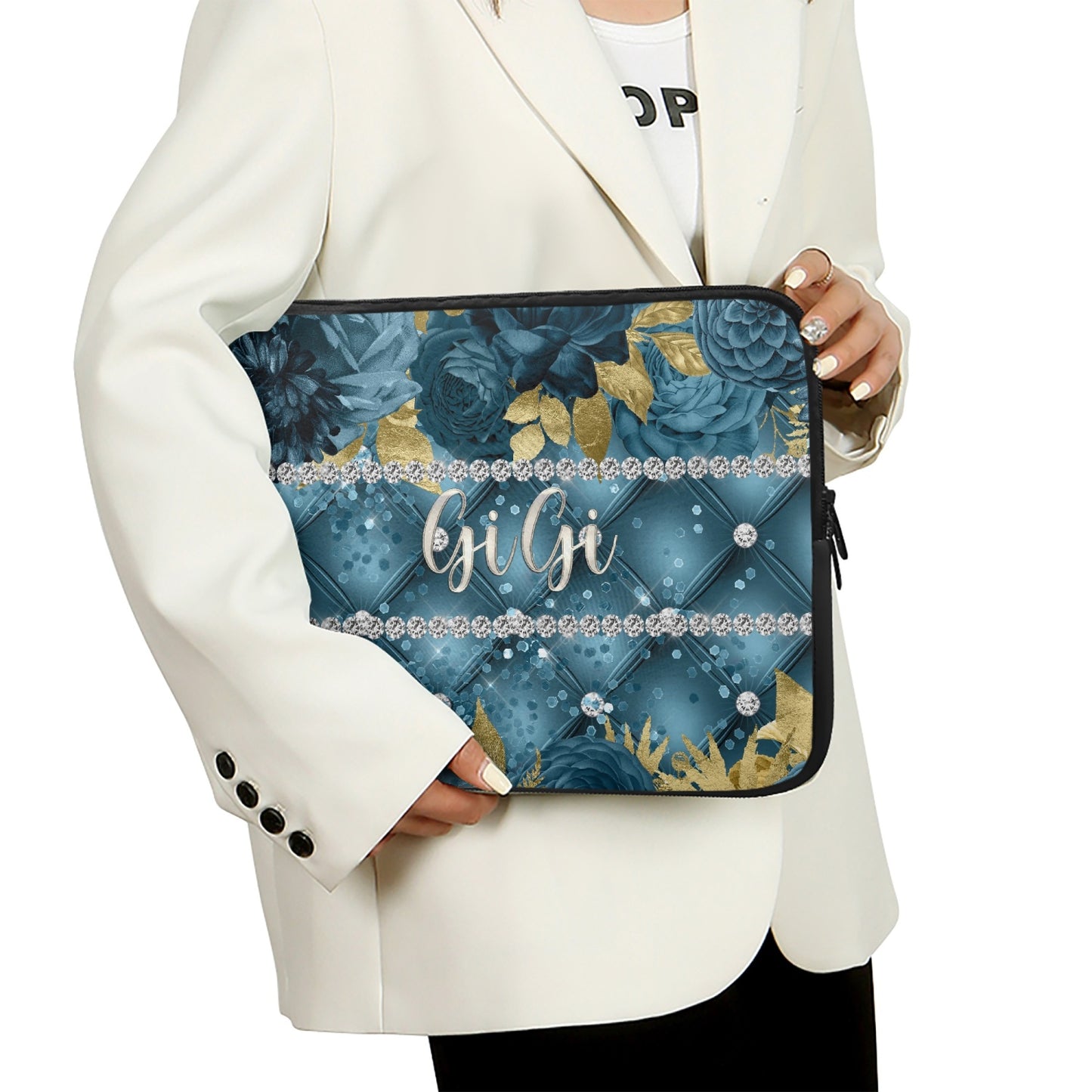 Laptop Sleeve - without handles - Teal Floral - GiGi