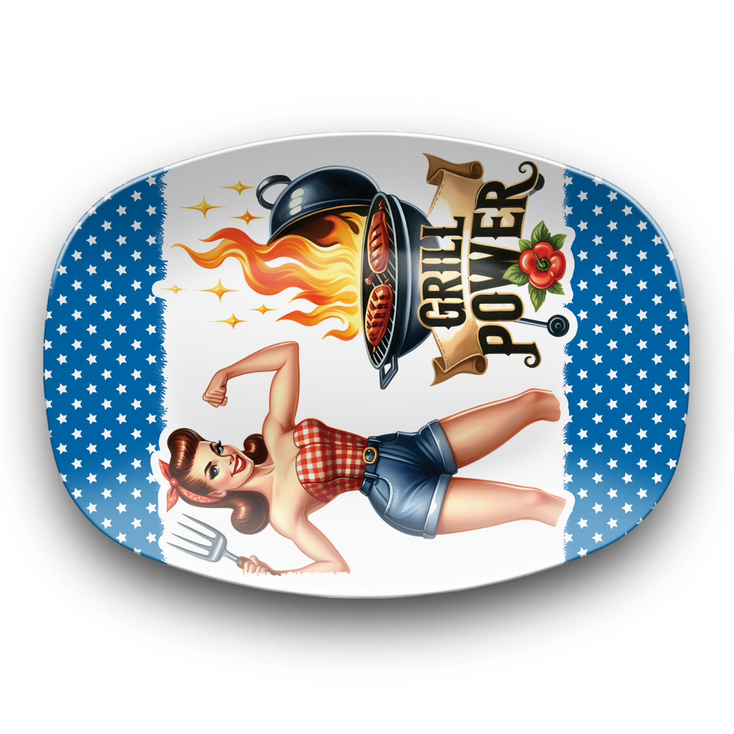 BBQ platter Girl Power, 10"x14" Platter