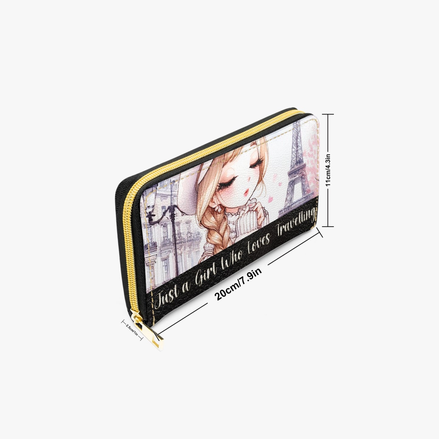 Long Type Zipper Purse - Just A Girl Who Loves Travelling