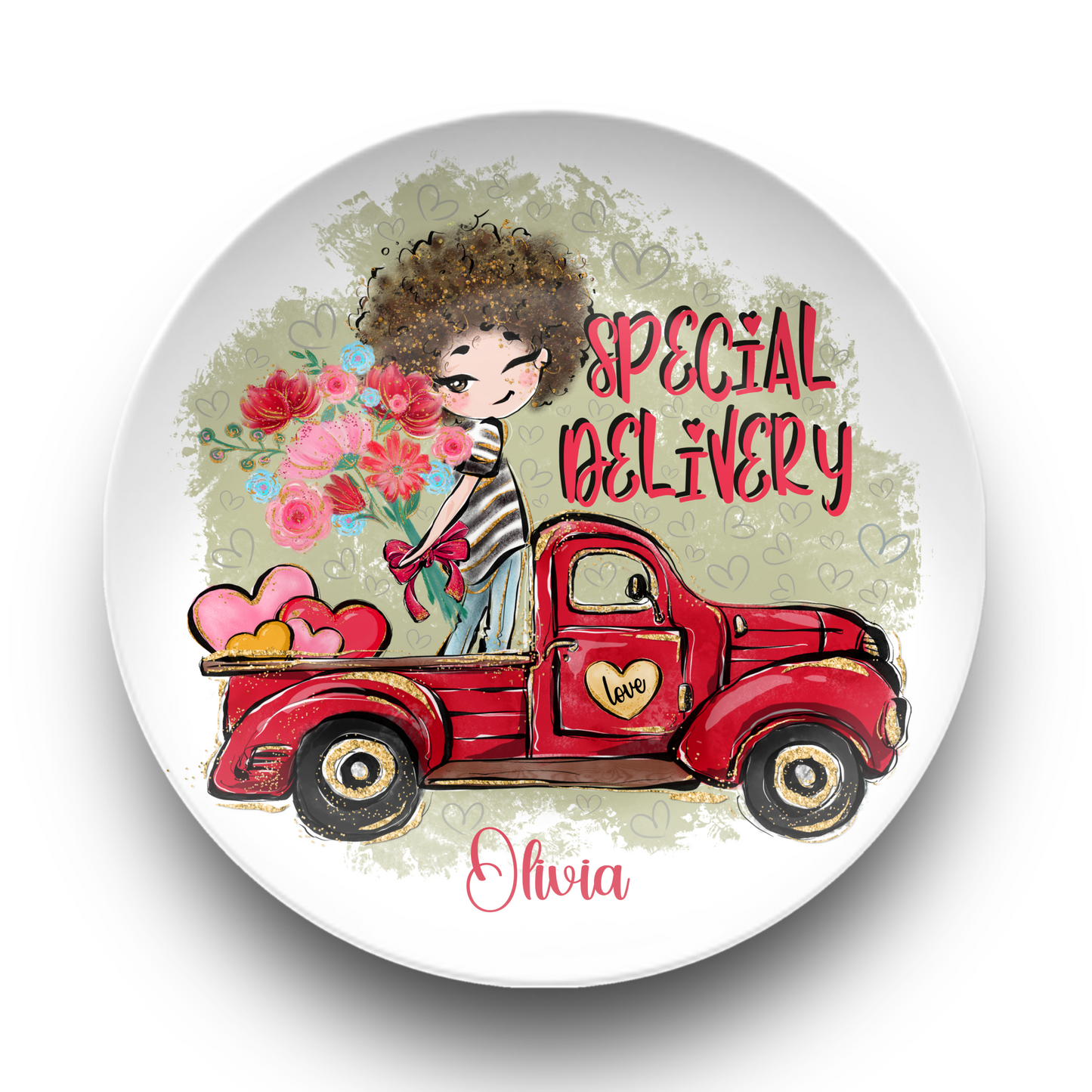 Personalised Valentines Truck Special Delivery Plate