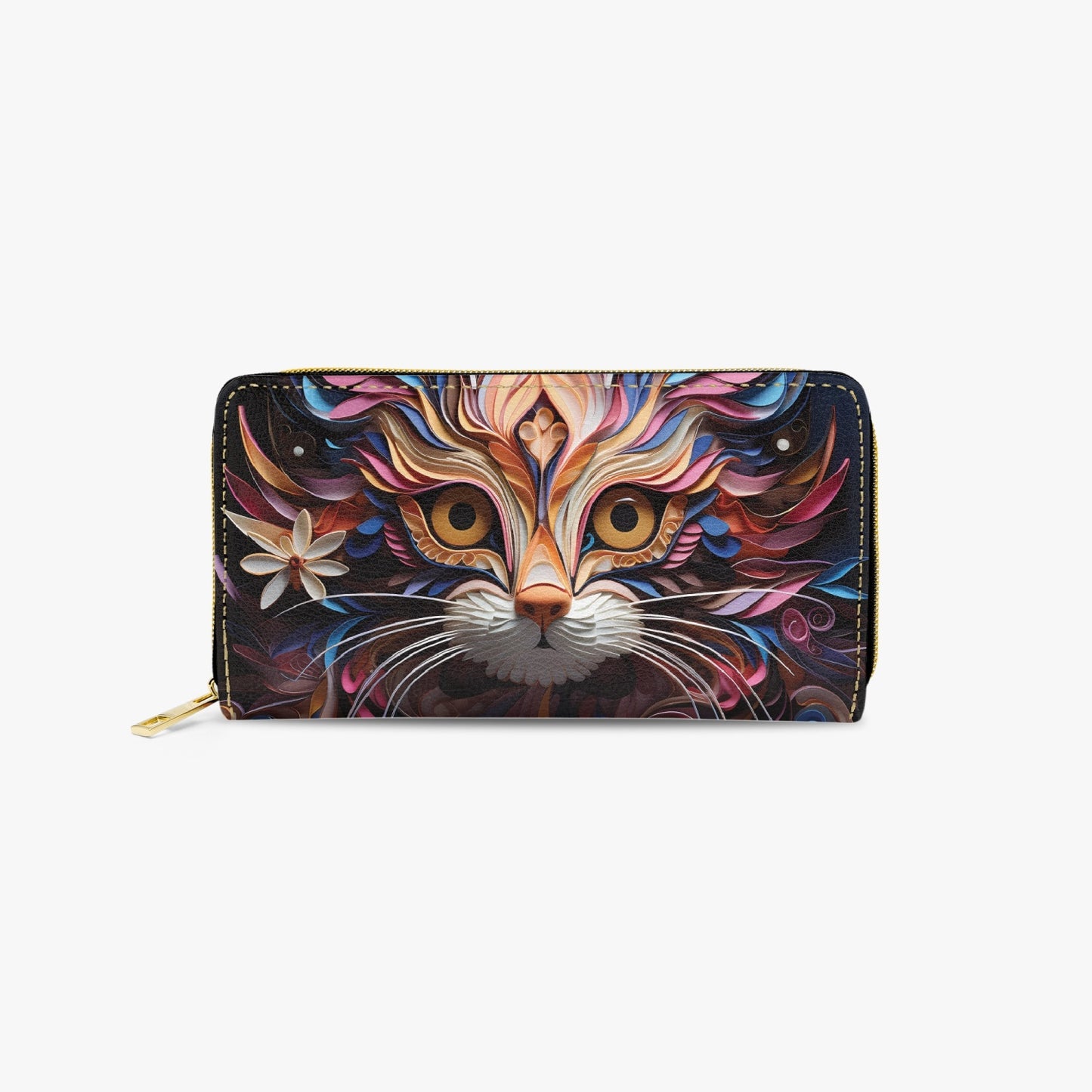 Long Type Zipper Purse - Cat