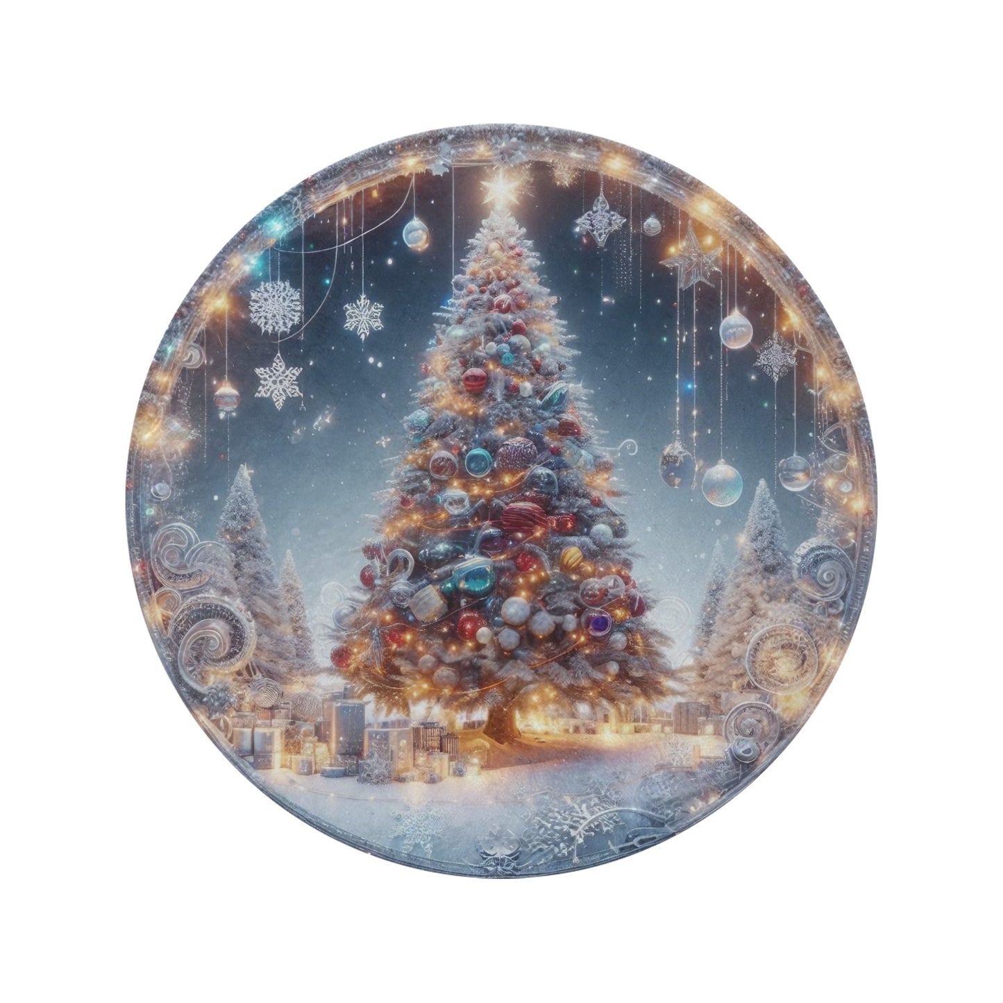 Christmas Tree Circular Micro Fleece Blanket