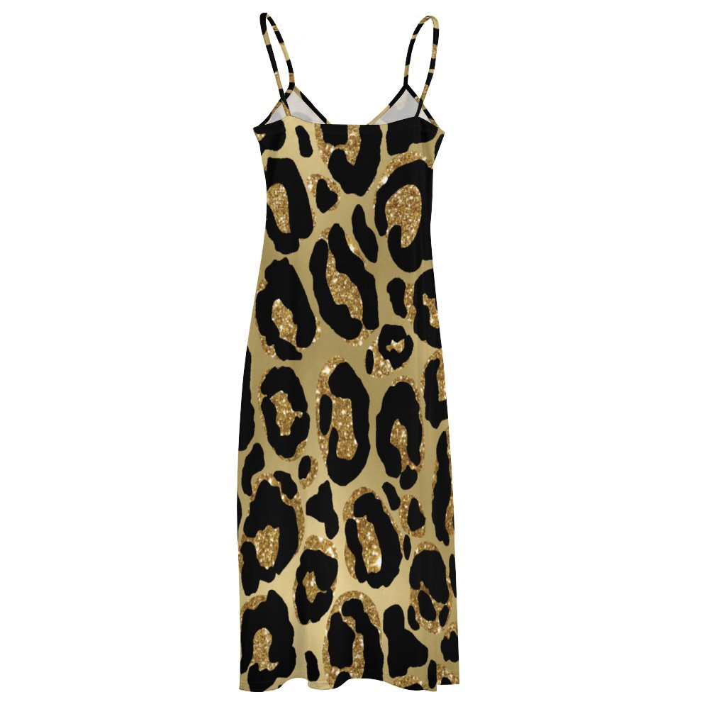 Animal Print Spaghetti Strap Ankle-Length Dress Long dress