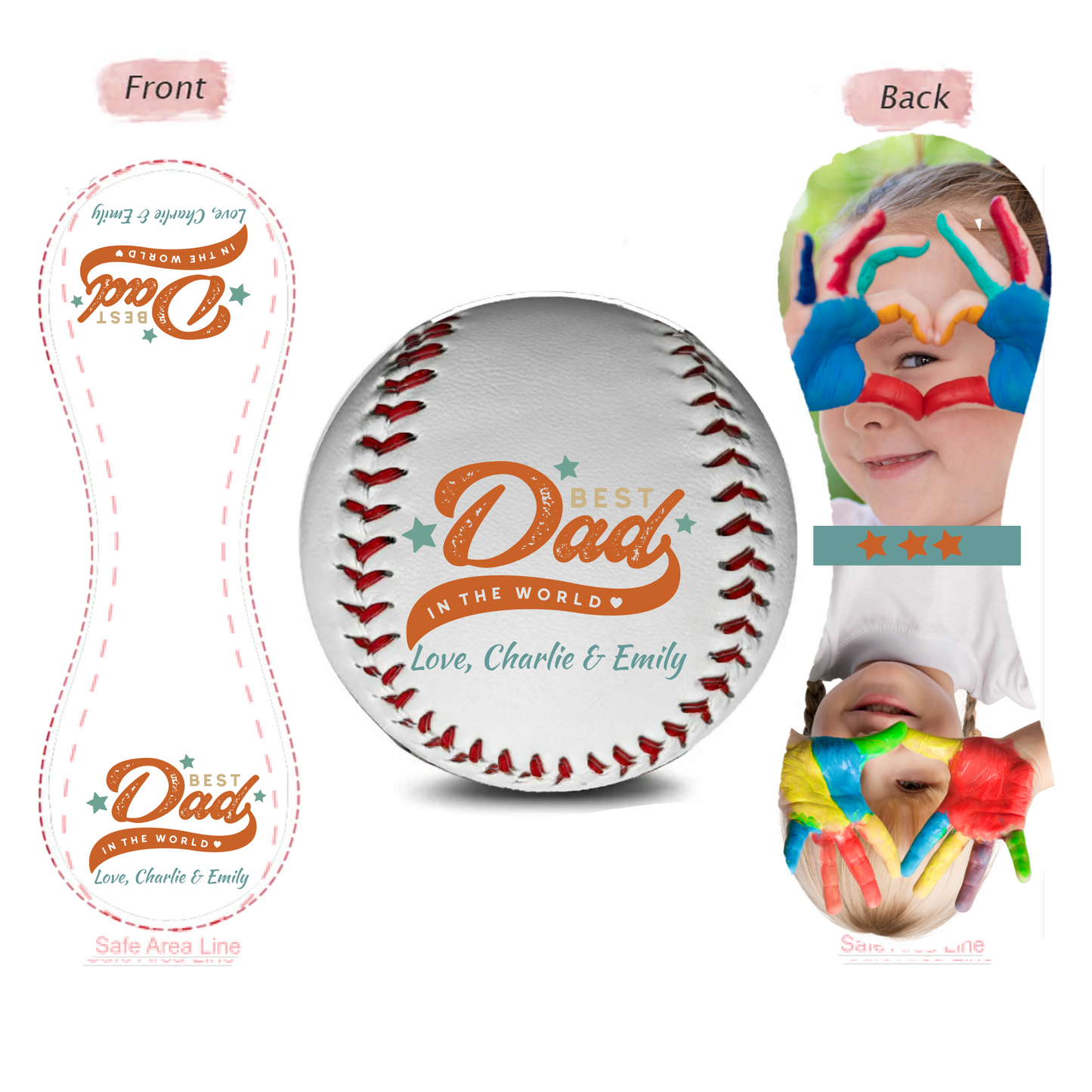 Personalised Baseball Dad, Best Dad in the Word