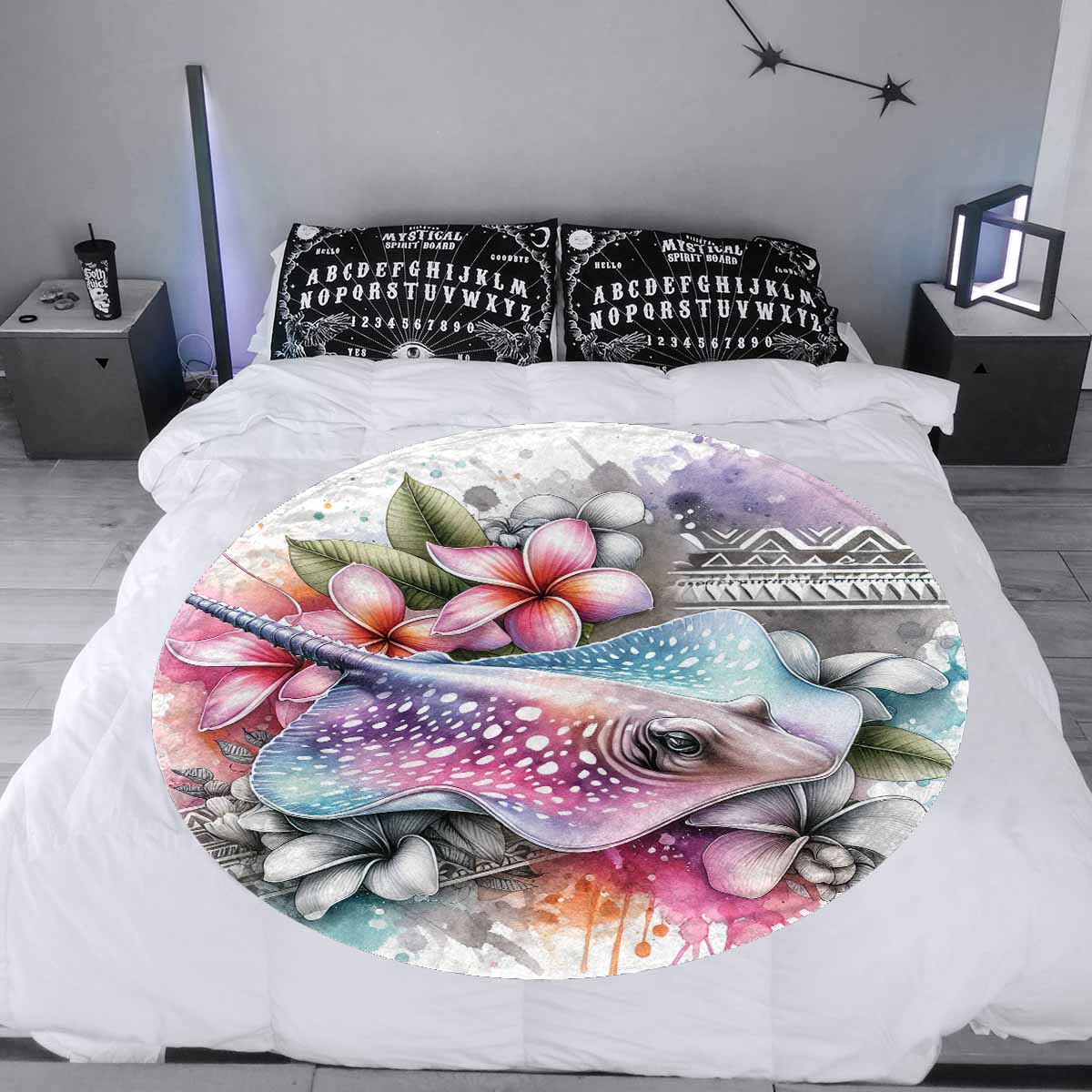 Sea_Animals_Stingray_Awd35198  Circular Micro Fleece Blanket 60"
