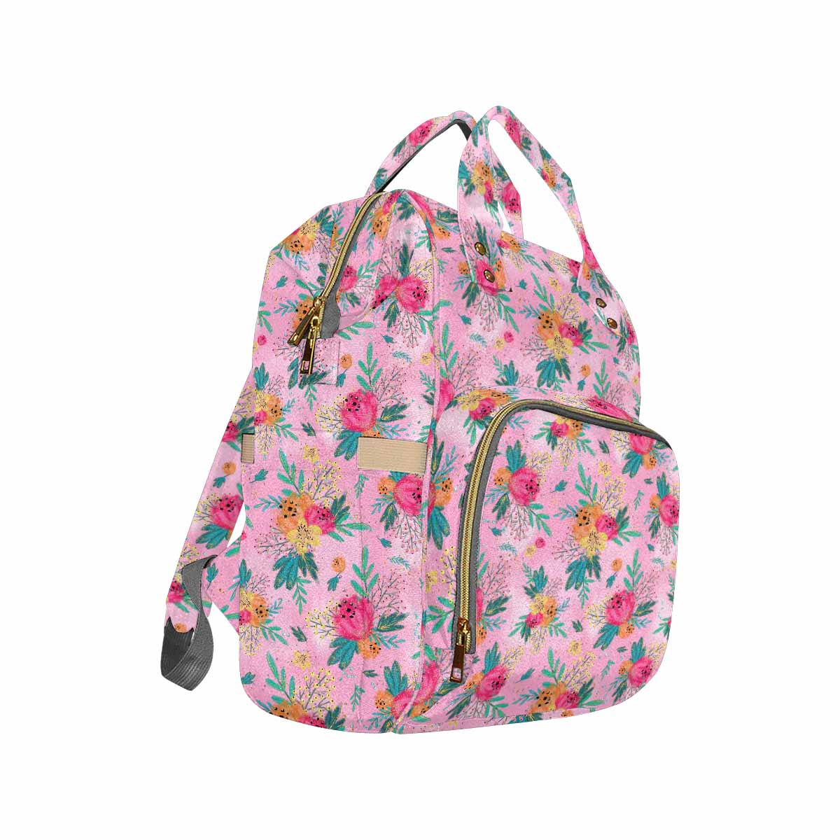 Australian Floral Pink  Diaper Bag Backpack