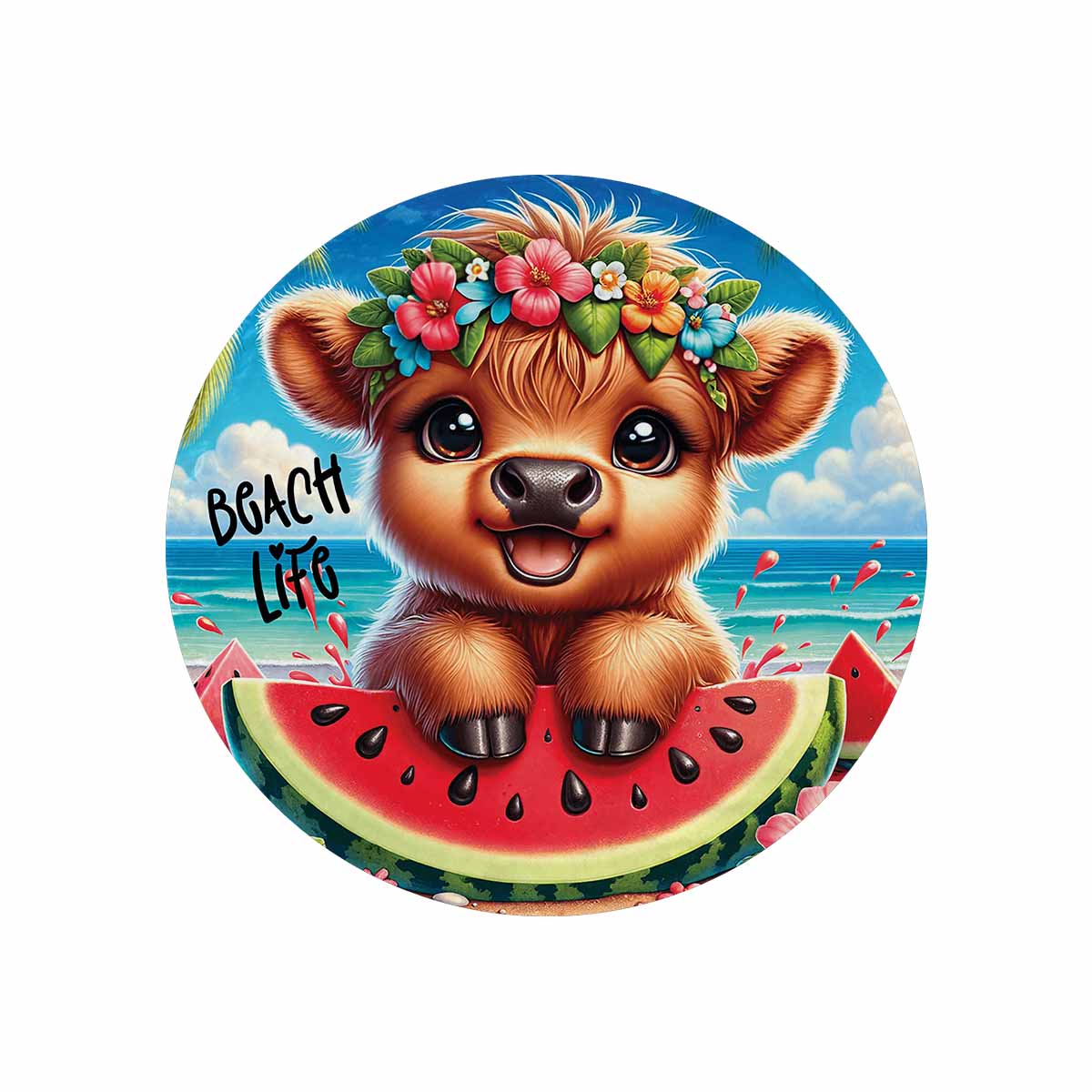 Highland Cow Awd35117  Circular Micro Fleece Blanket 47"