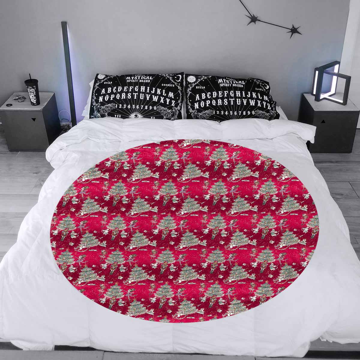 Red Christmas 50  Circular Micro Fleece Blanket 60"