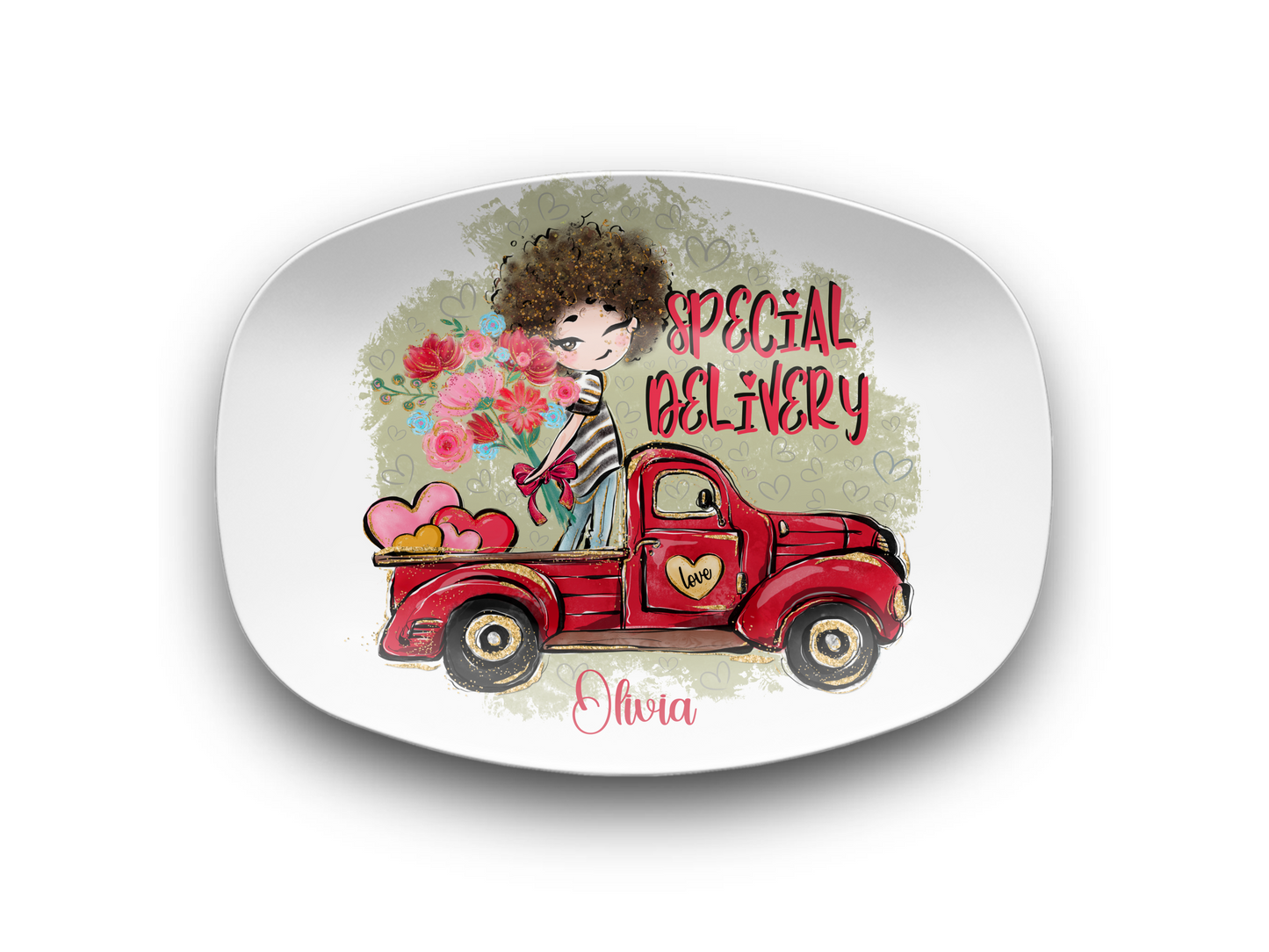 Valentine's Day Gift, Custom Valentine's Plate, Romantic Dinnerware, Personalized Love Plate, Unique Valentine's Gift, Special Delivery Platter