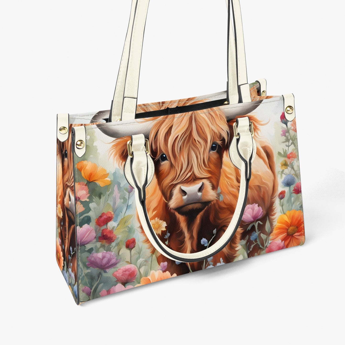 Women's Tote Bag - Long Strap - Highland Cow