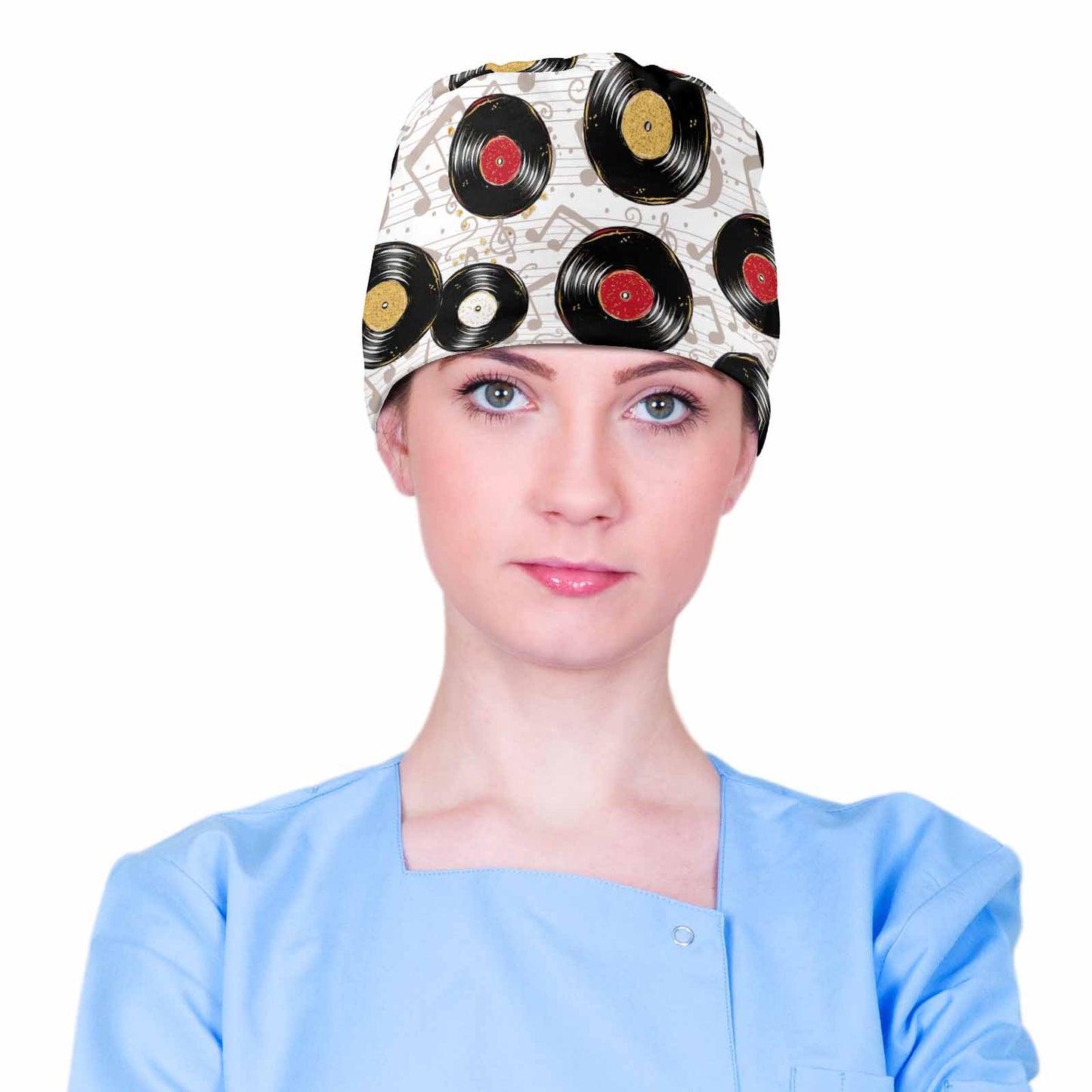 Nurse Scrub Cap Music Records White  Scrub Cap