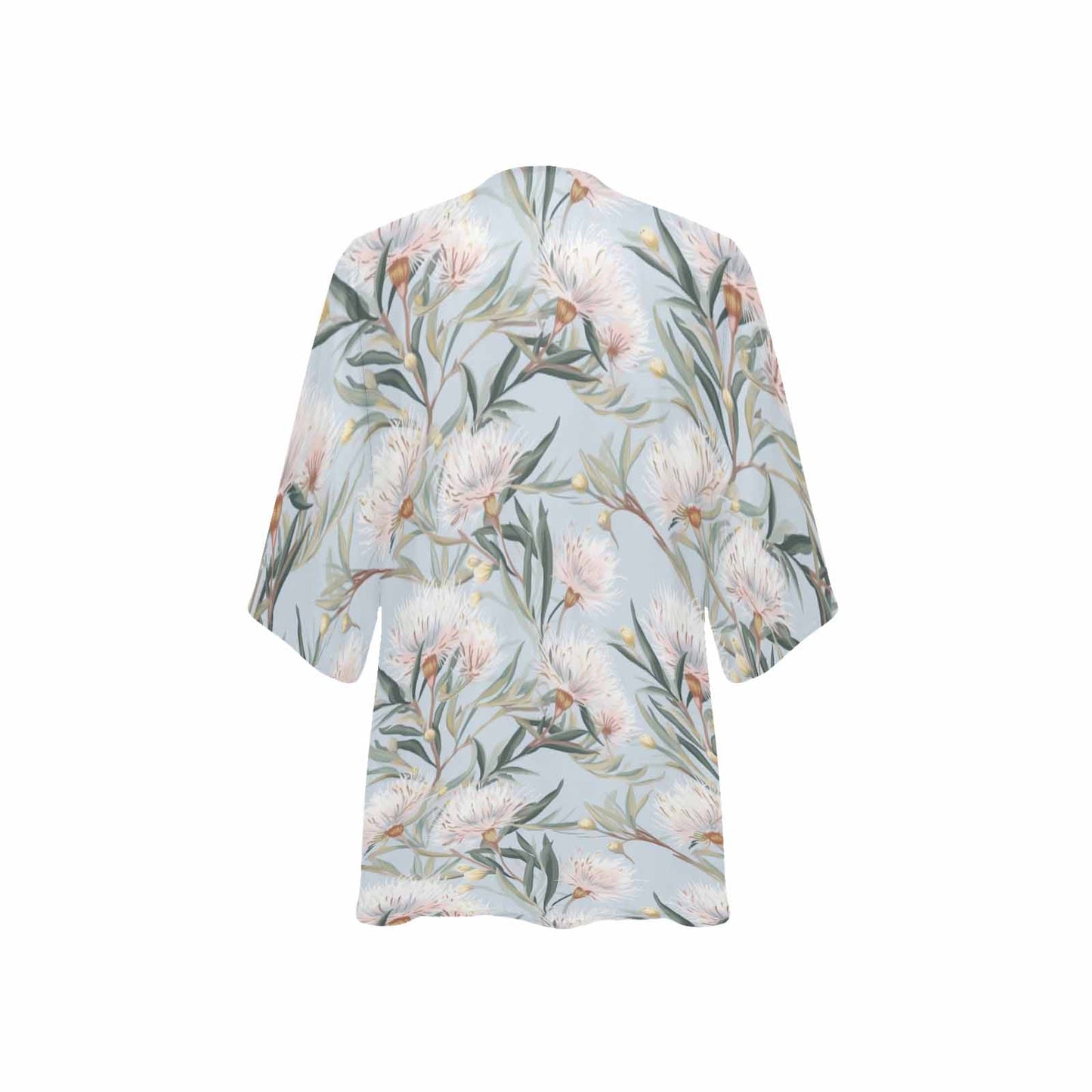 Australian Floral Blue  GP Women's Kimono Chiffon Cover Up