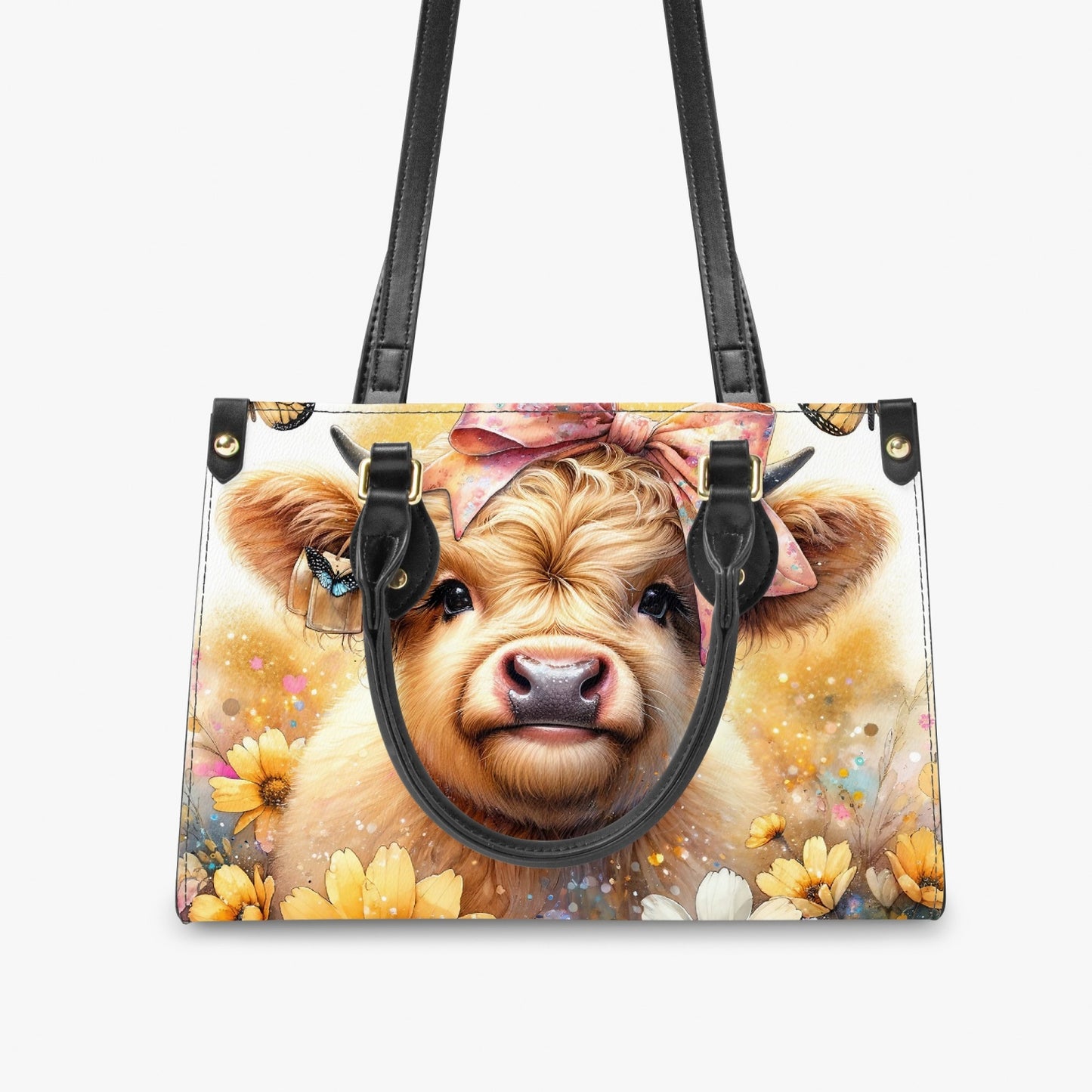 Women's Tote Bag - Long Strap Highland Cow