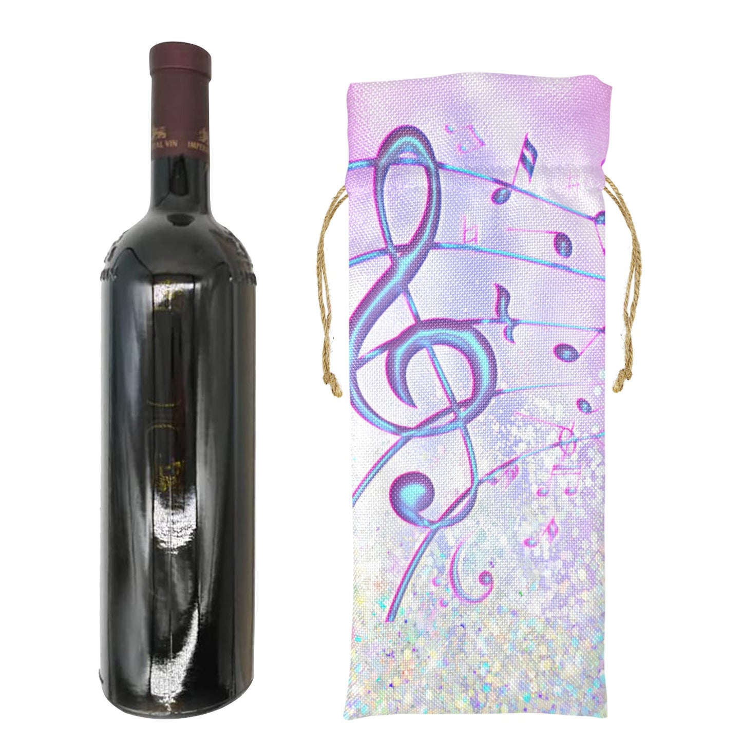 Music awd546 Linen Wine Bottle Bag