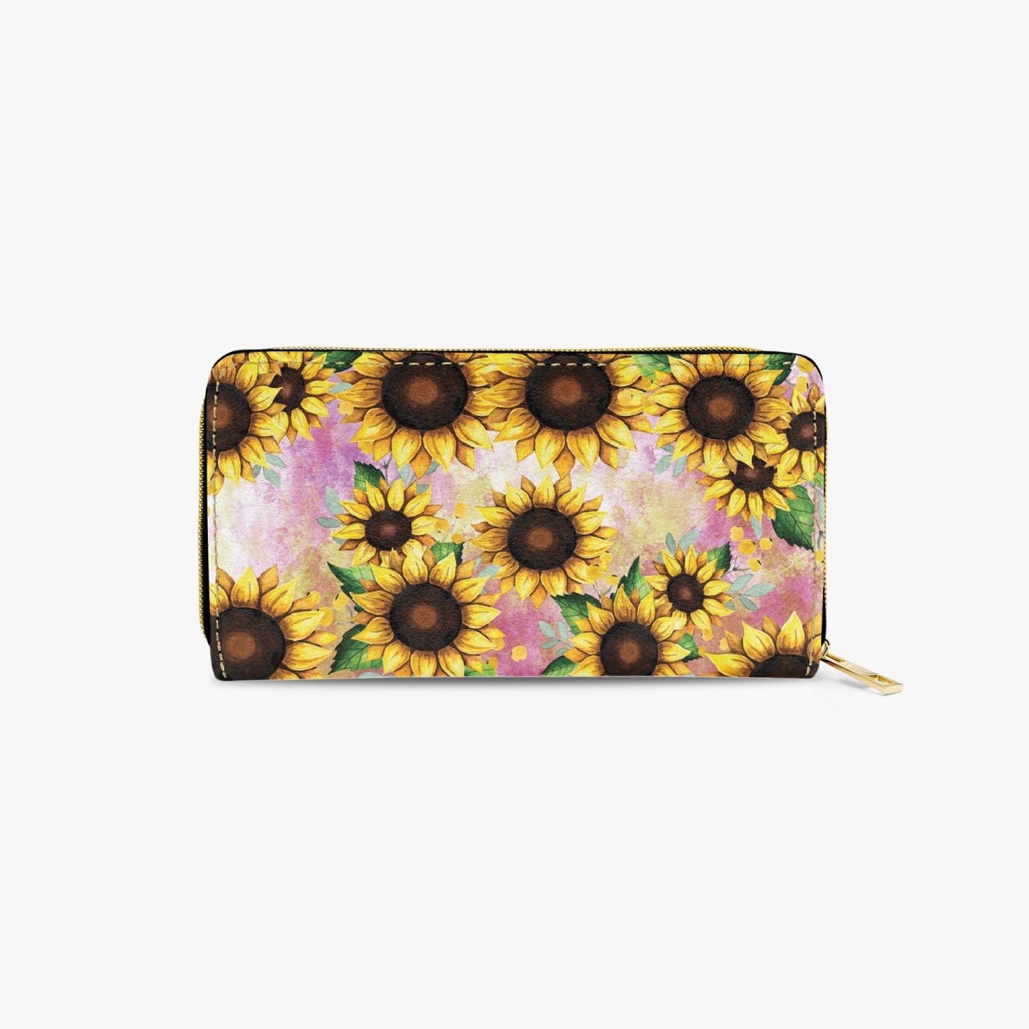 Long Type Zipper Purse, sunflowers, awd-1372