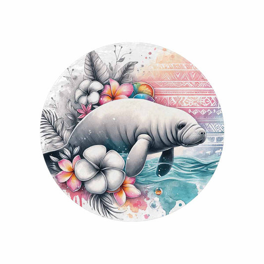 Sea_Animals_Dugong_Awd351110  Circular Micro Fleece Blanket 60"