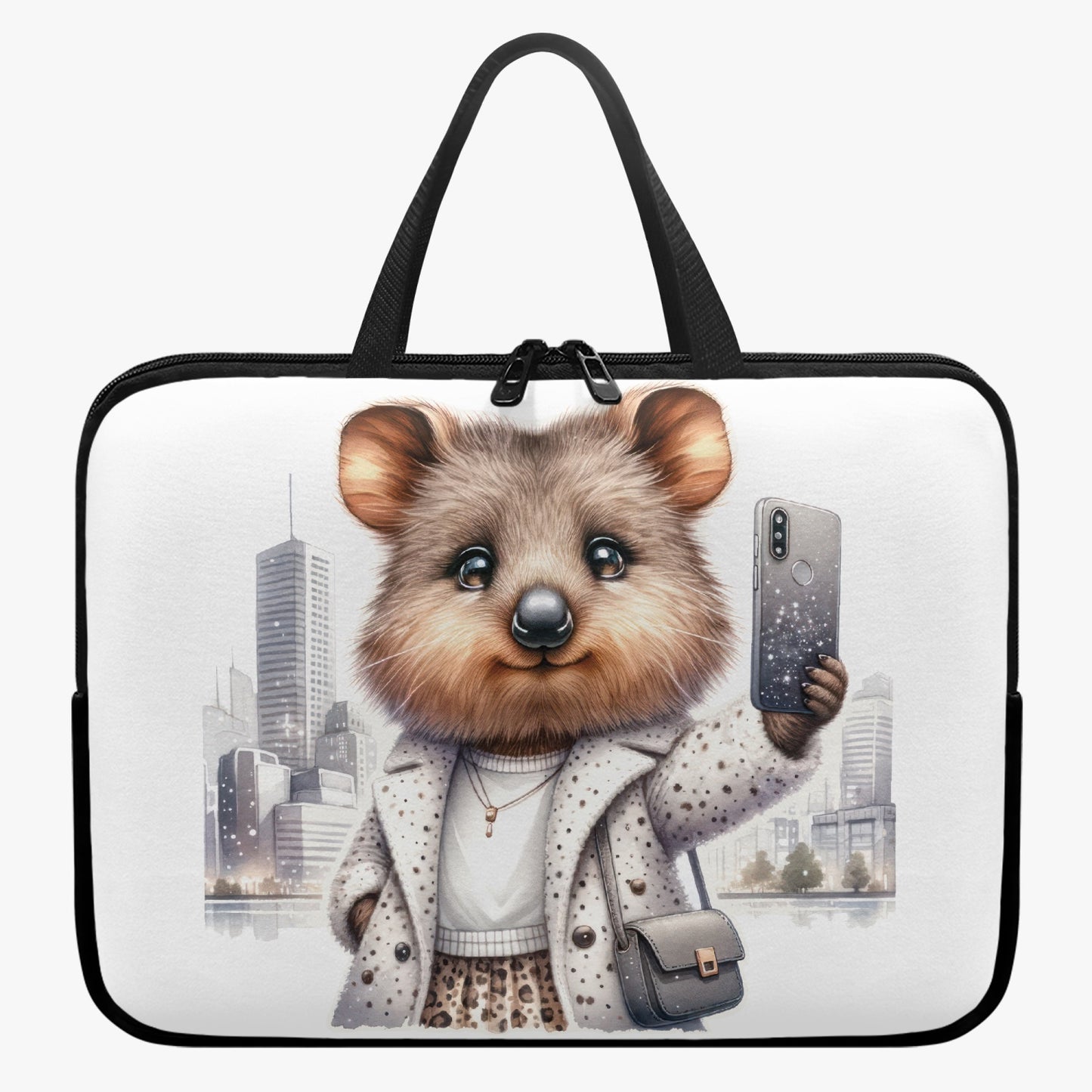 Laptop Sleeve with Handles - Australian Animals - Quokka