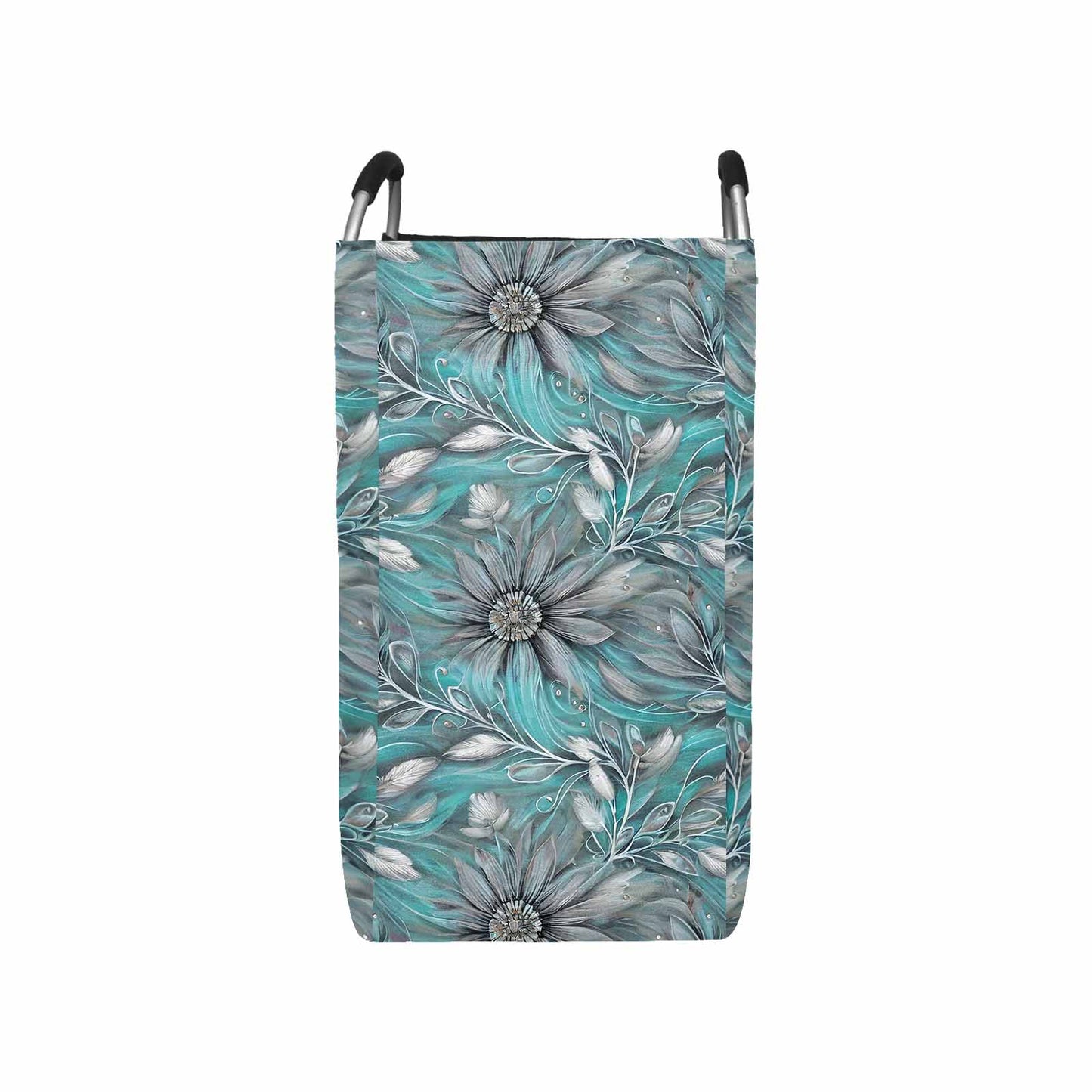 Green Elegant Floral 50  Square Laundry Basket